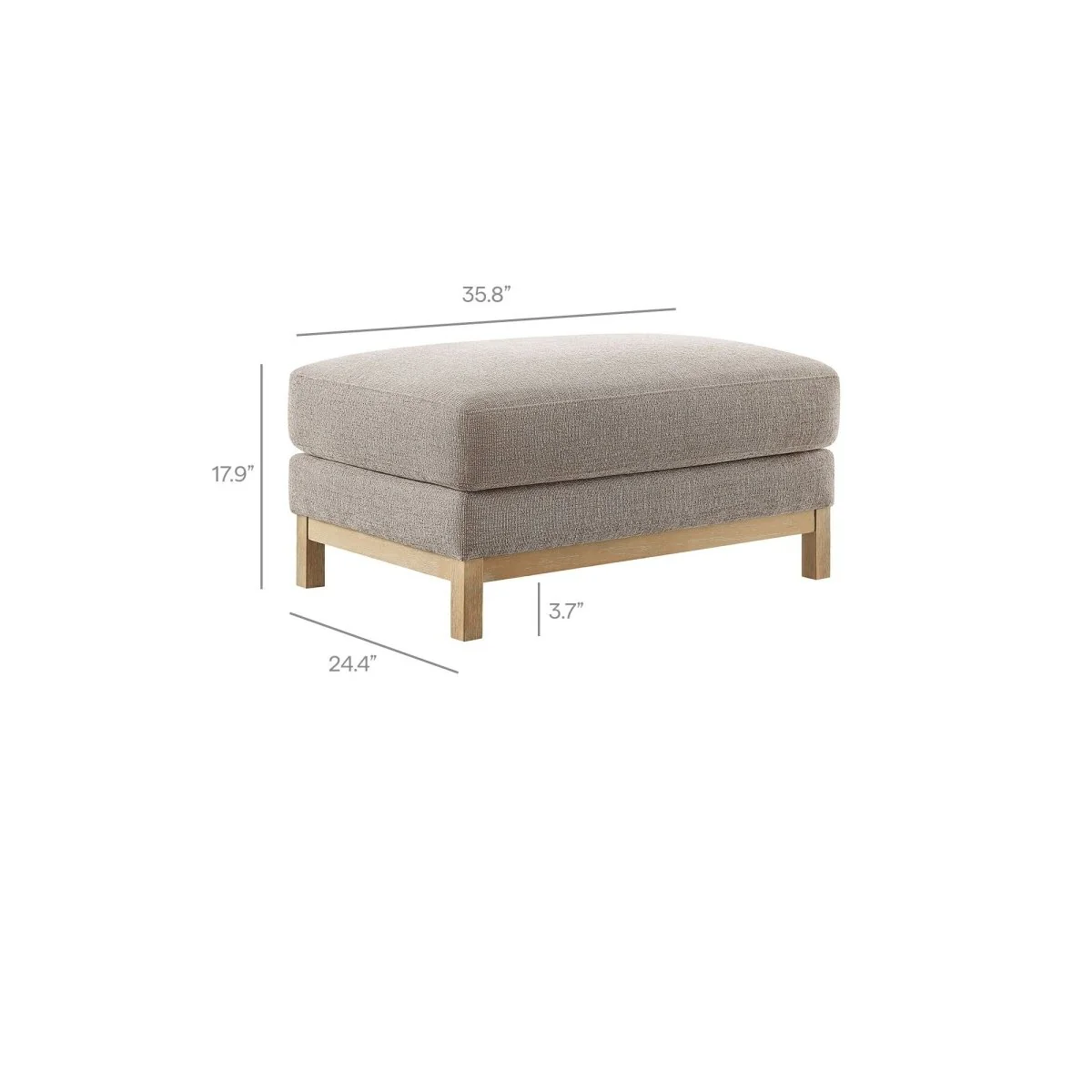 Rectangular Chenille Fabric Ottoman – Upholstered 36 Inch - Image 16