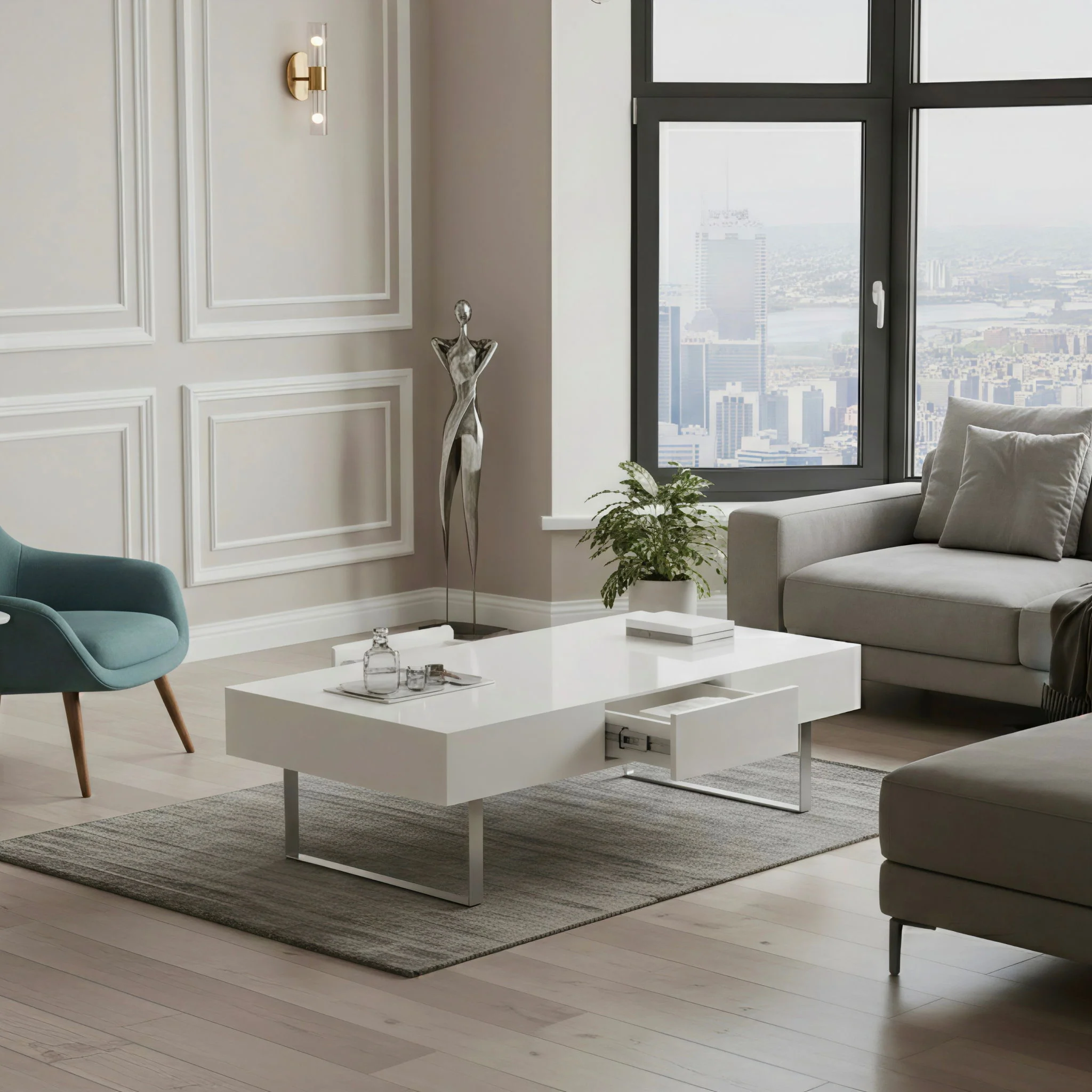 Rectangular Coffee Table With Hidden Storage - Image 4