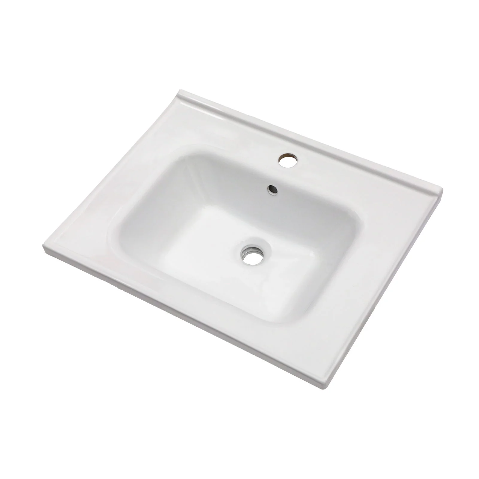 Rectangular Single Vanity Top With 1 Faucet Hole And Overflow Ceramic - Image 10