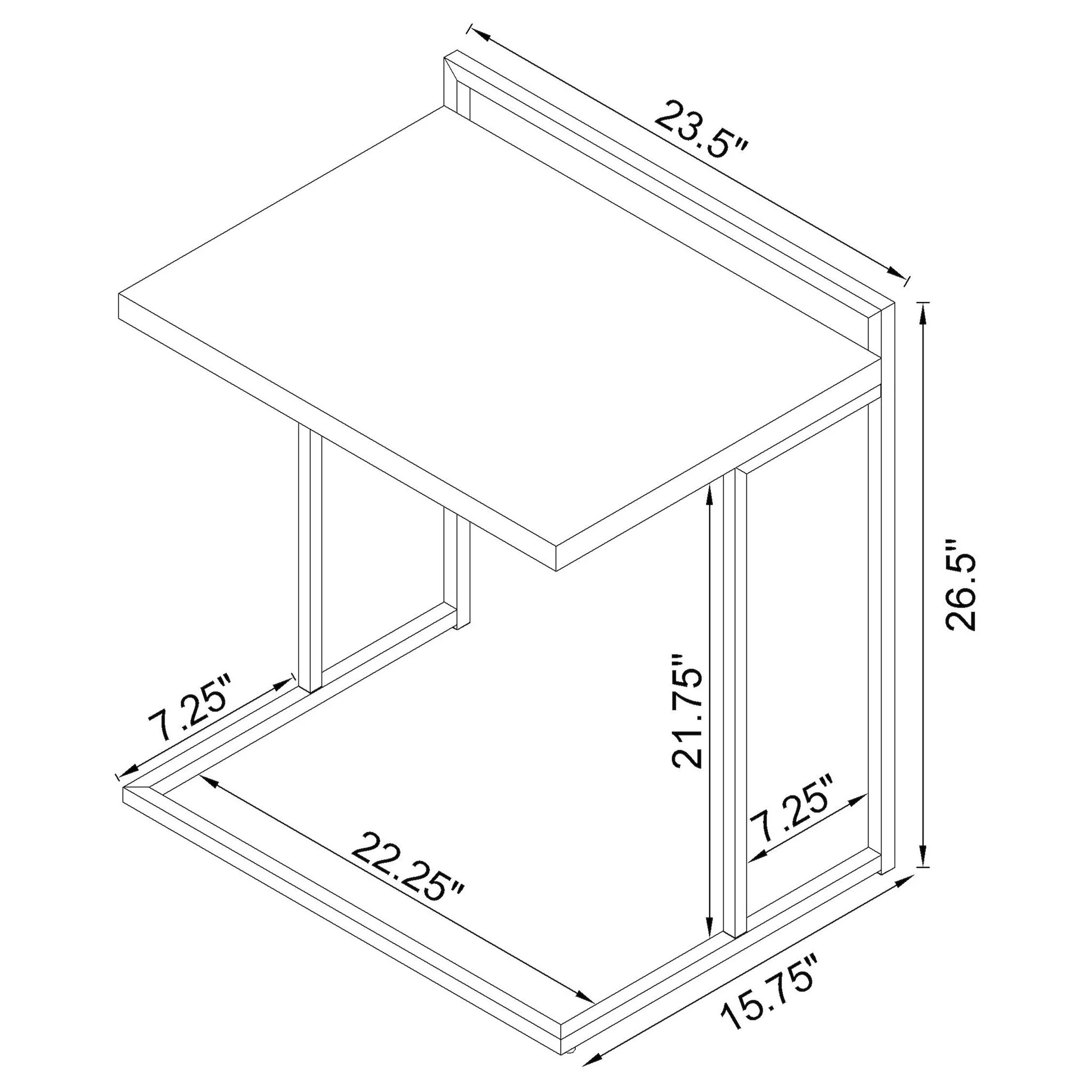Rectangular Top Snack Table - Image 3