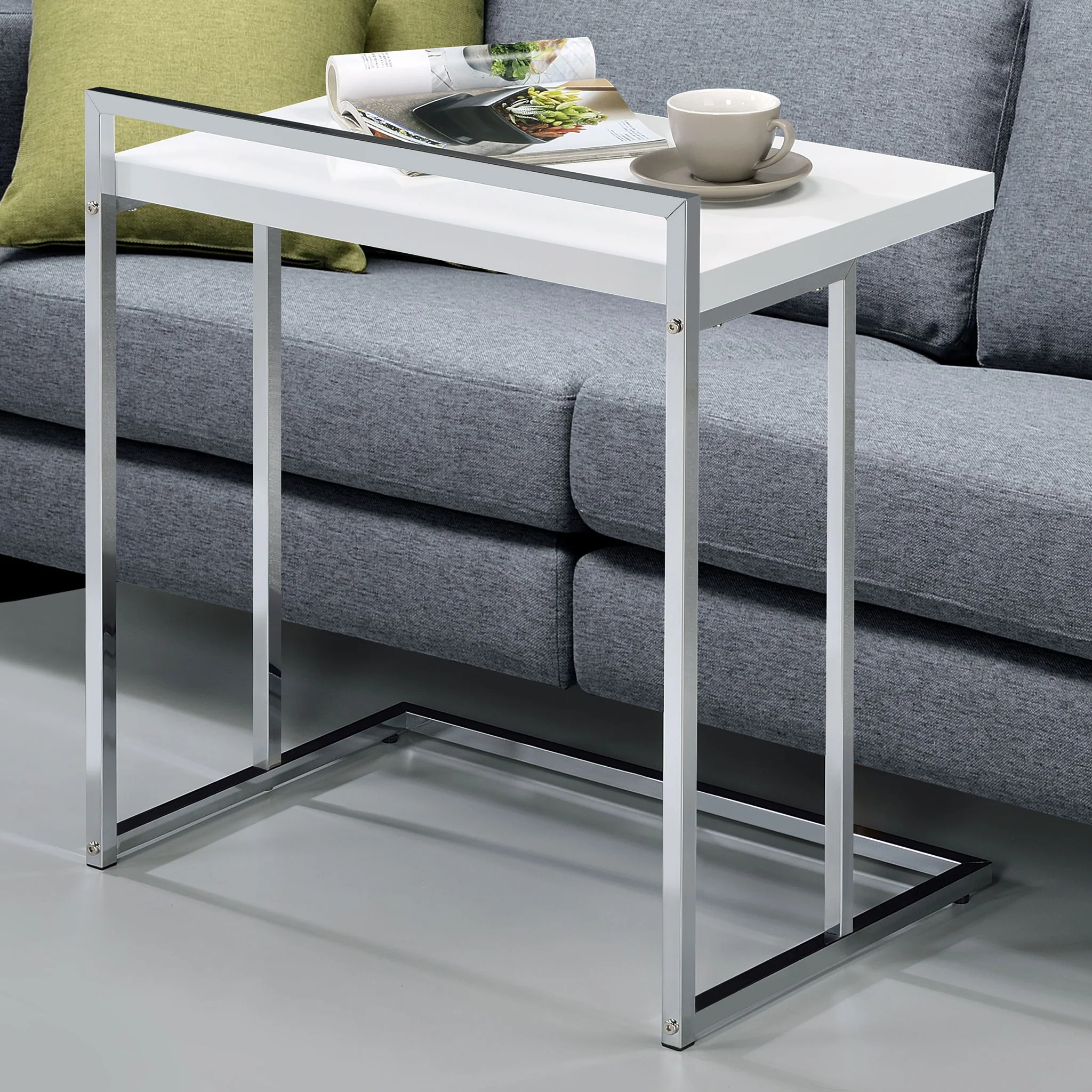 Rectangular Top Snack Table - White - Image 7