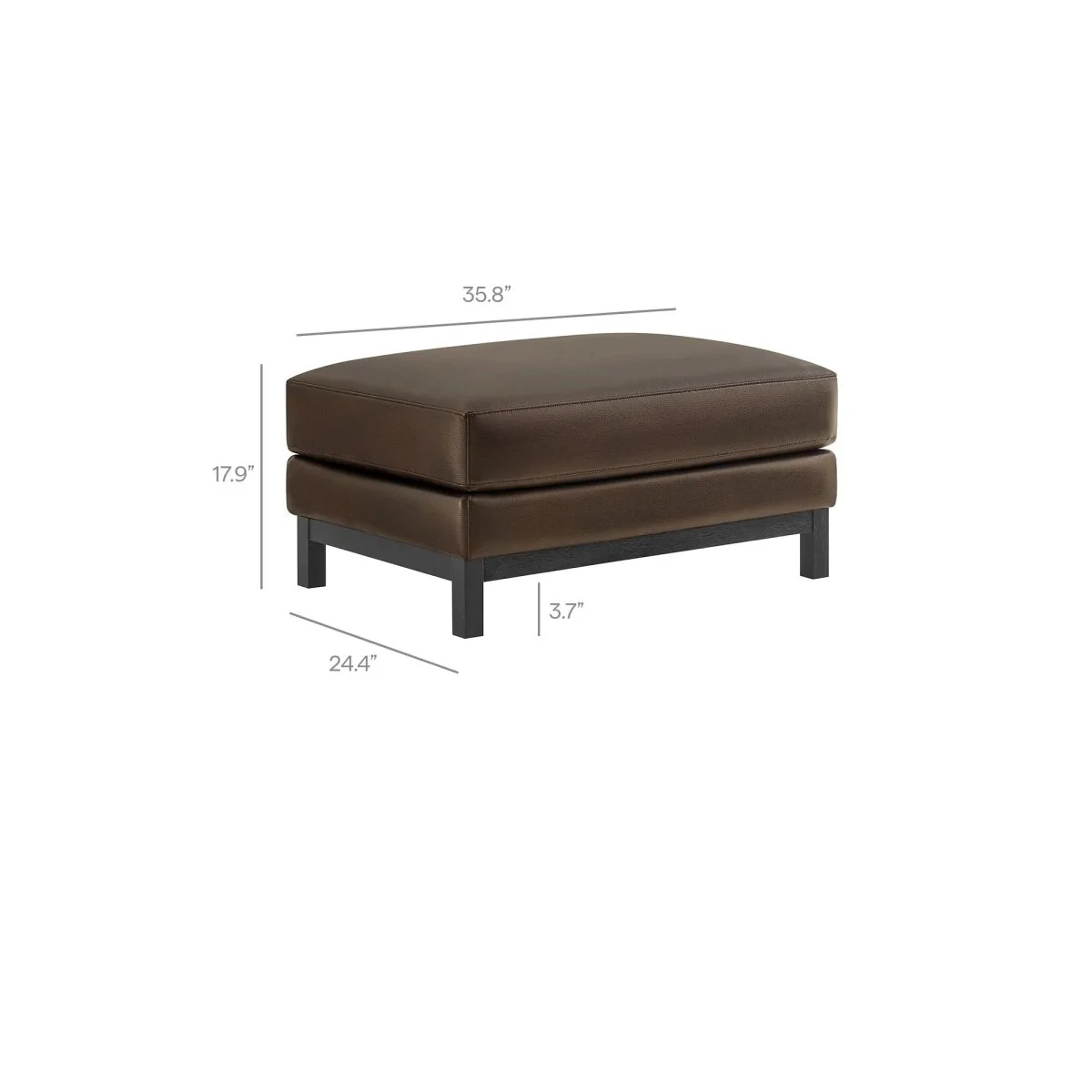 Rectangular Vegan Leather Ottoman – Upholstered 36 Inch - Image 20