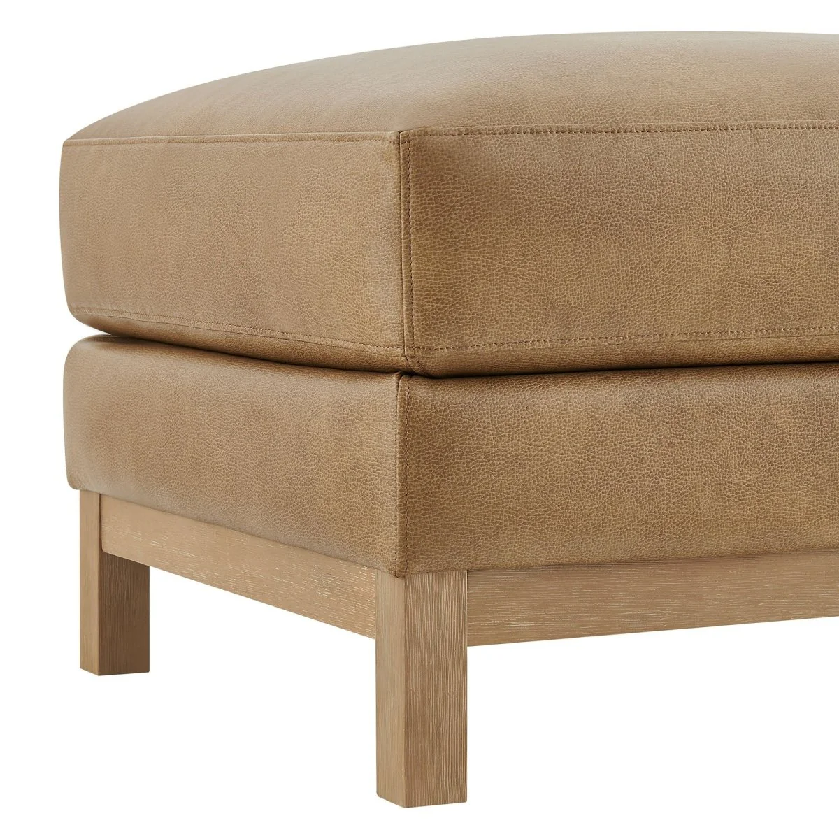 Rectangular Vegan Leather Ottoman – Upholstered 36 Inch - Image 3