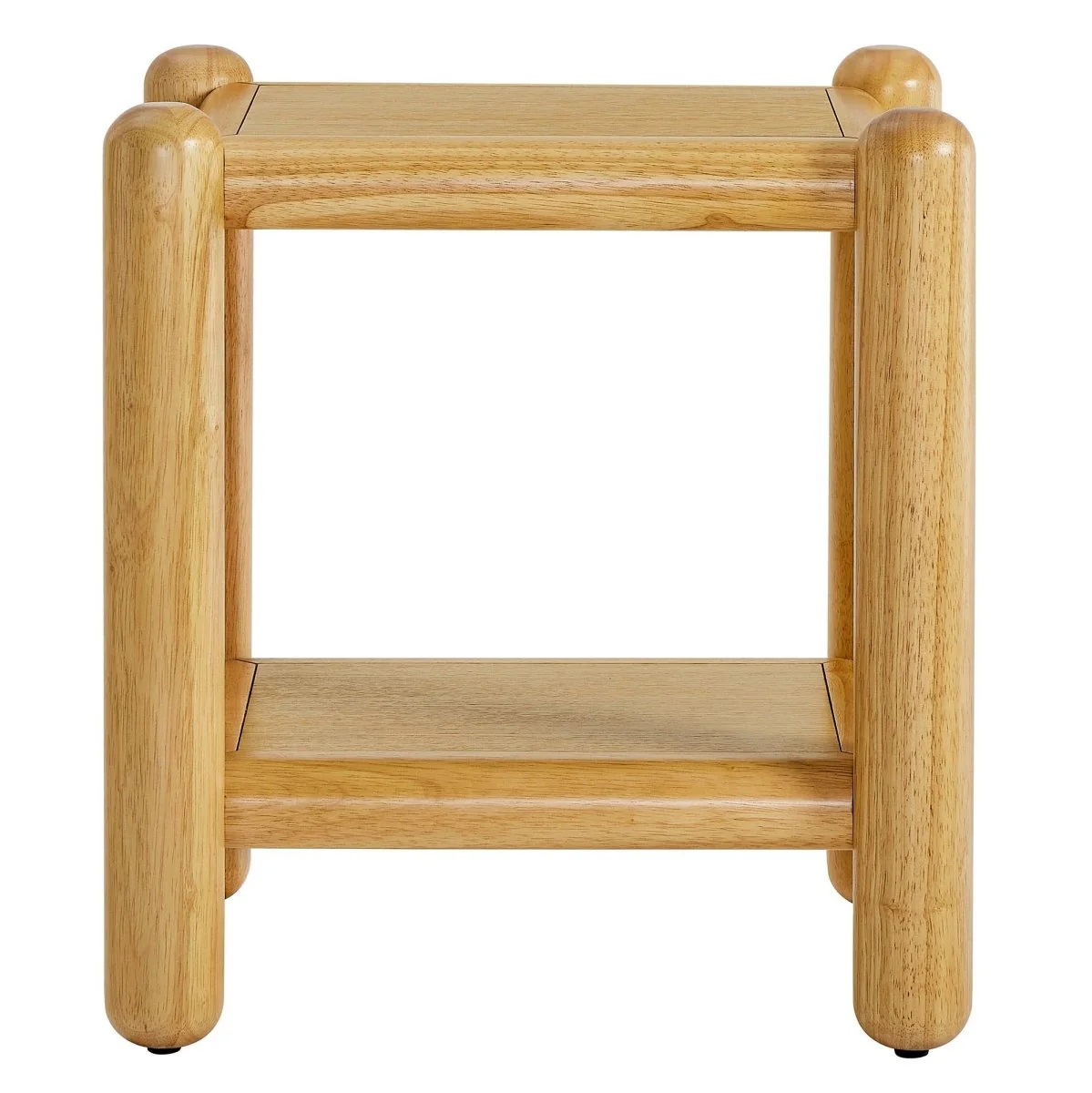 Rectangular Wood Side Table 2 Tier Shelf – Oak 19 Inch - Image 5
