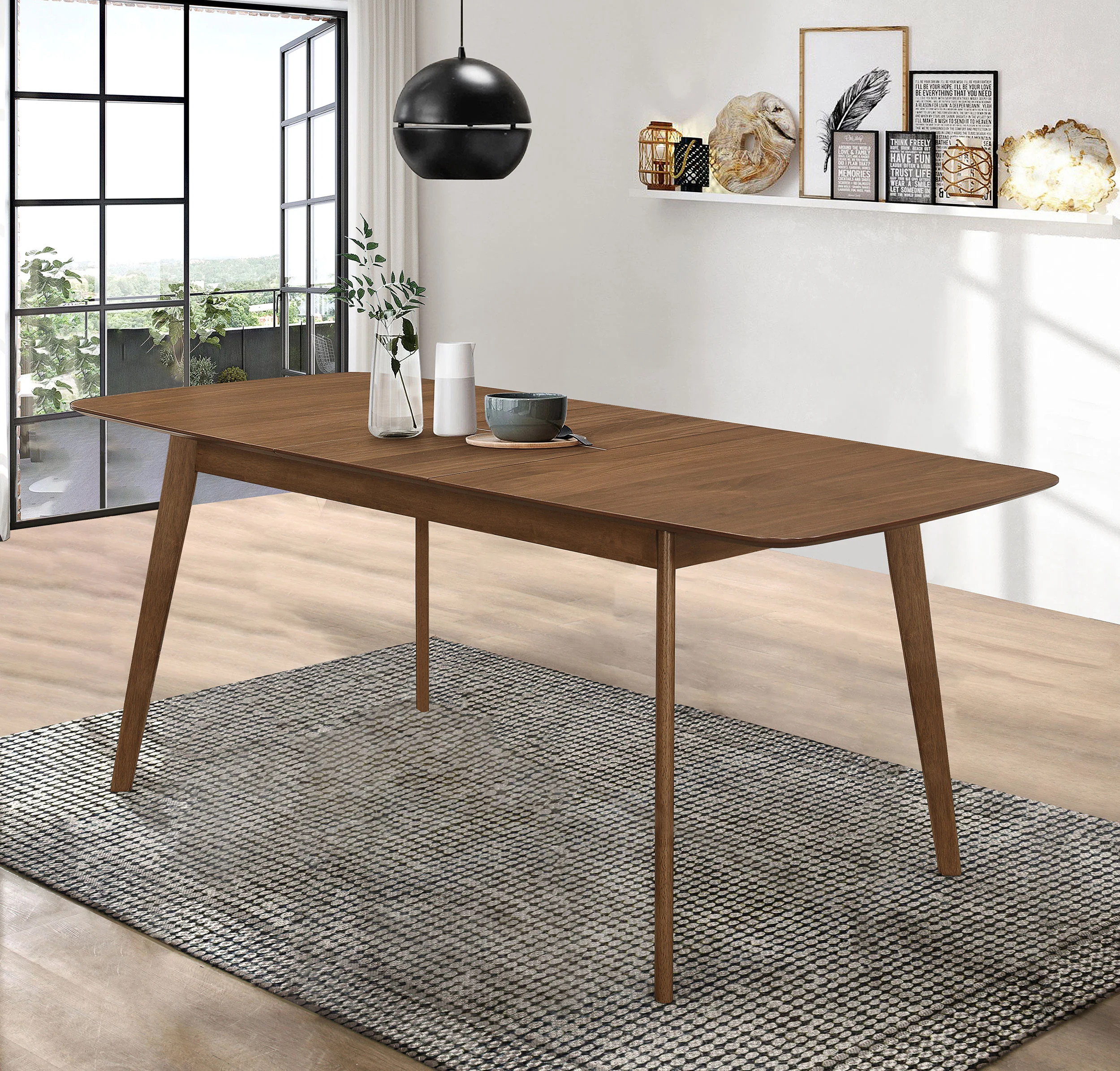 Redbridge 75-Inch Extension Dining Table Natural Walnut - Image 3