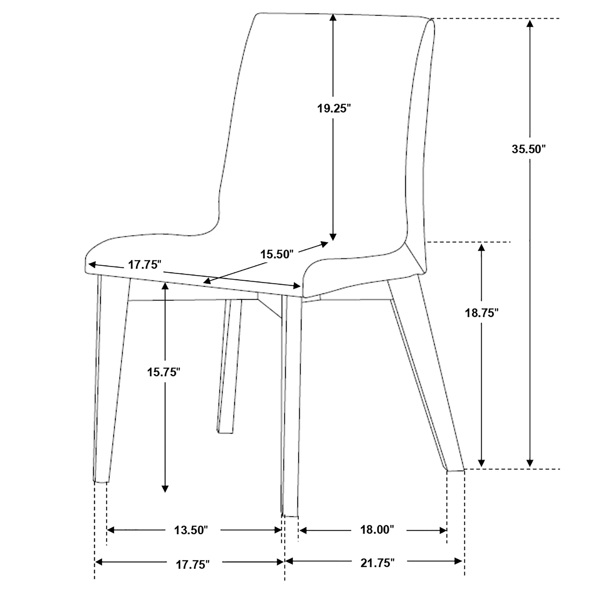 Redbridge Upholstered Dining Side Chair, Walnut (Set of 2) - Image 2