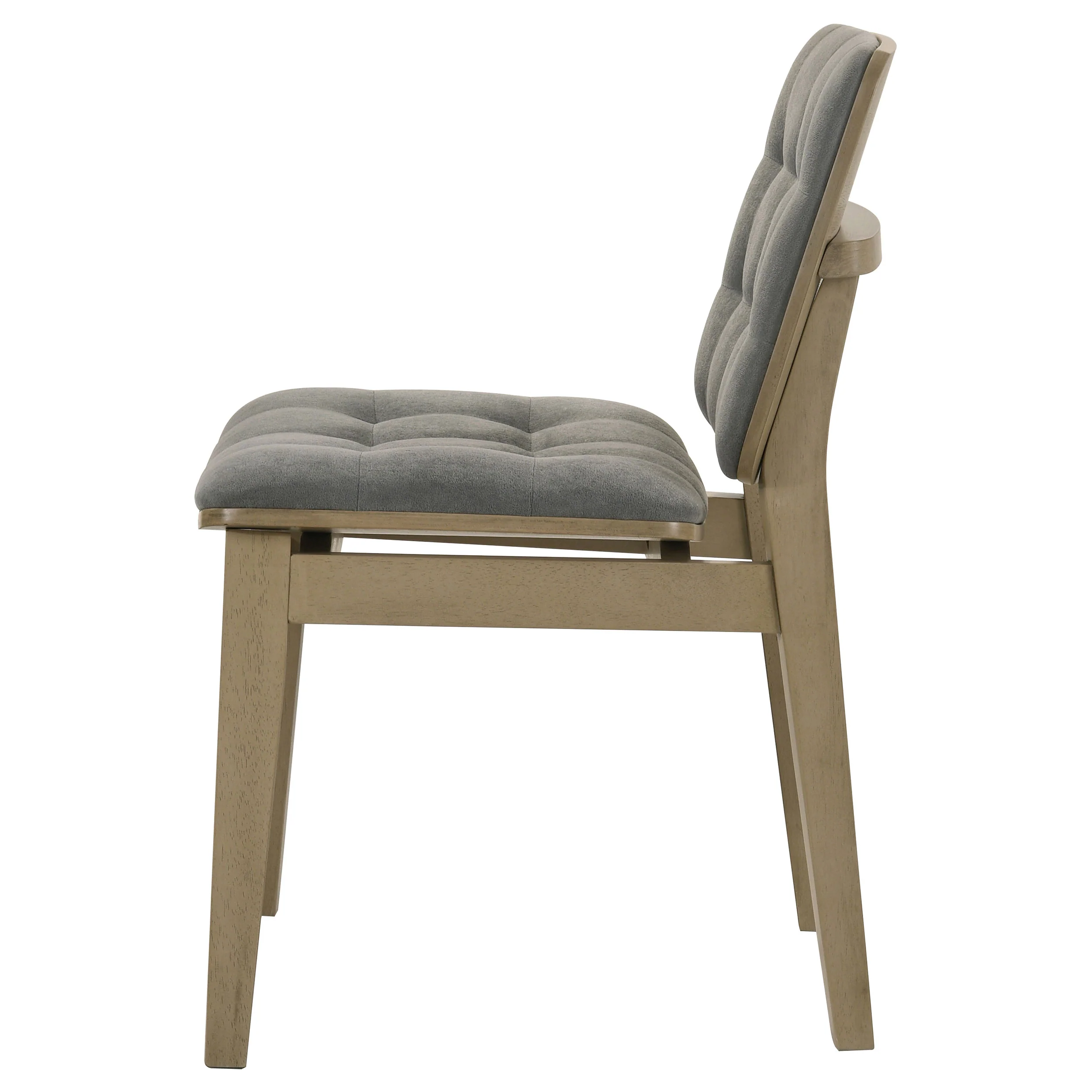 Redbridge Velvet Side Chair, Grey and Natural Oak (Set of 2) - Image 6
