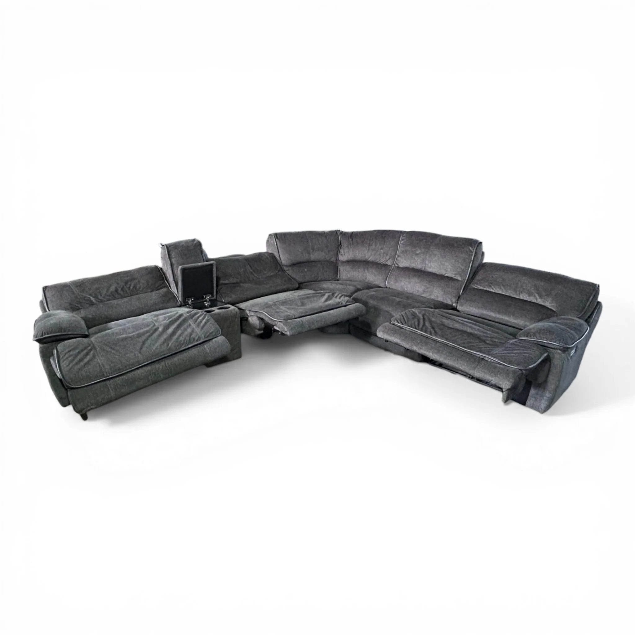 Redding 6-piece Fabric Power Reclining Sectional with Power Headrest - Image 5