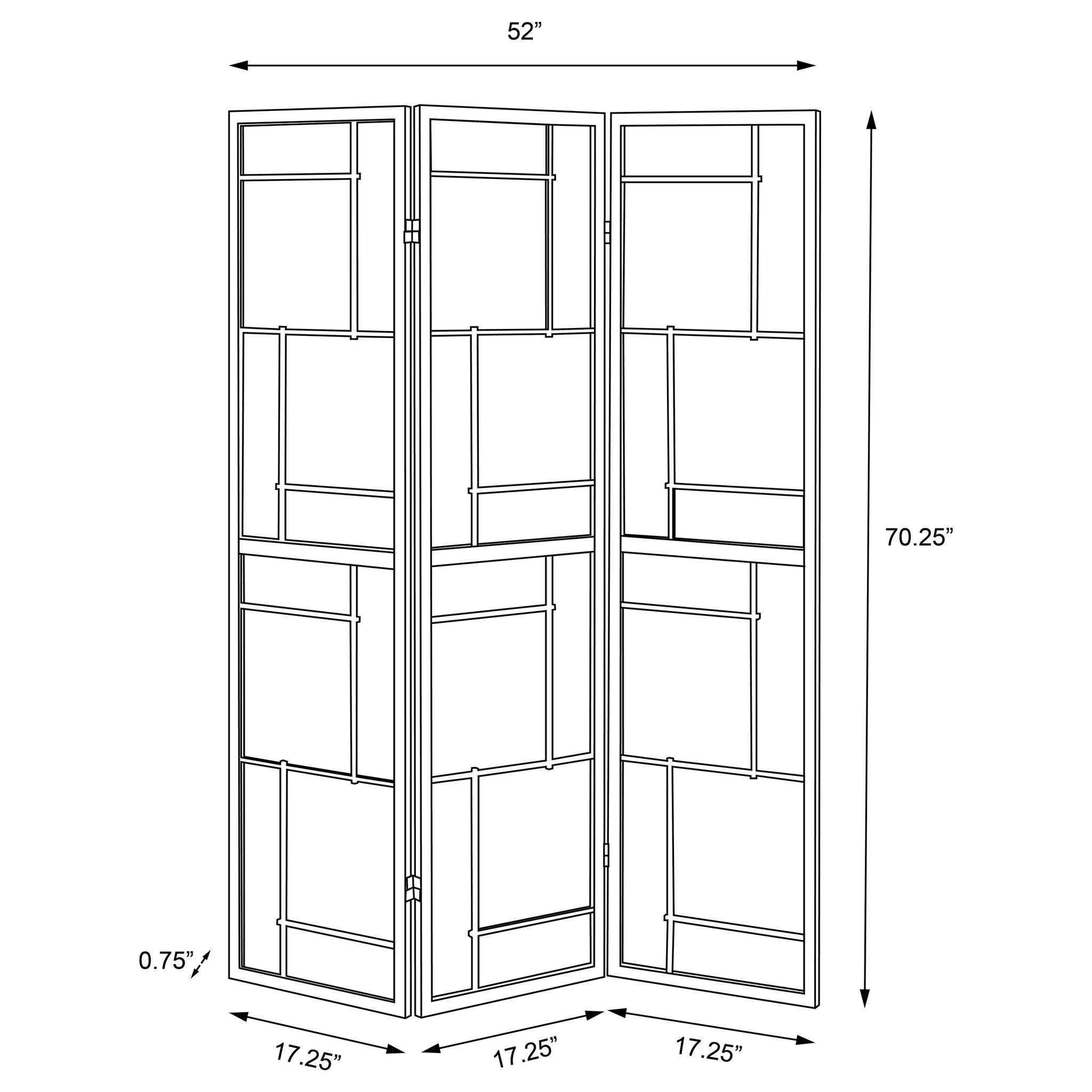 Reese - 3 Panel Room Divider Folding Shoji Screen With Accents - Beige / White - Image 3