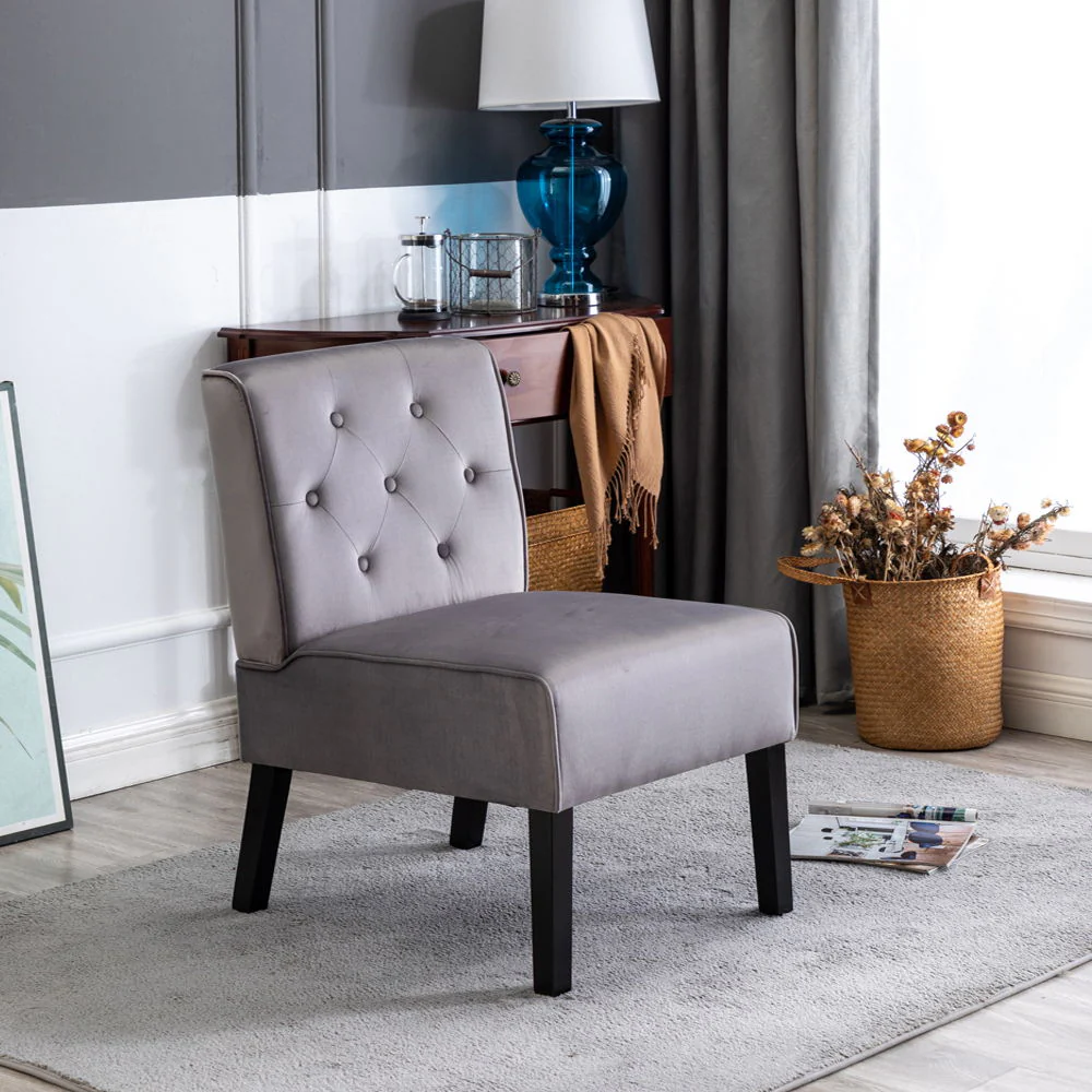 Reese - Living Room Armless Button Tufted Pattern Accent Chair (Set of 2) - Image 13