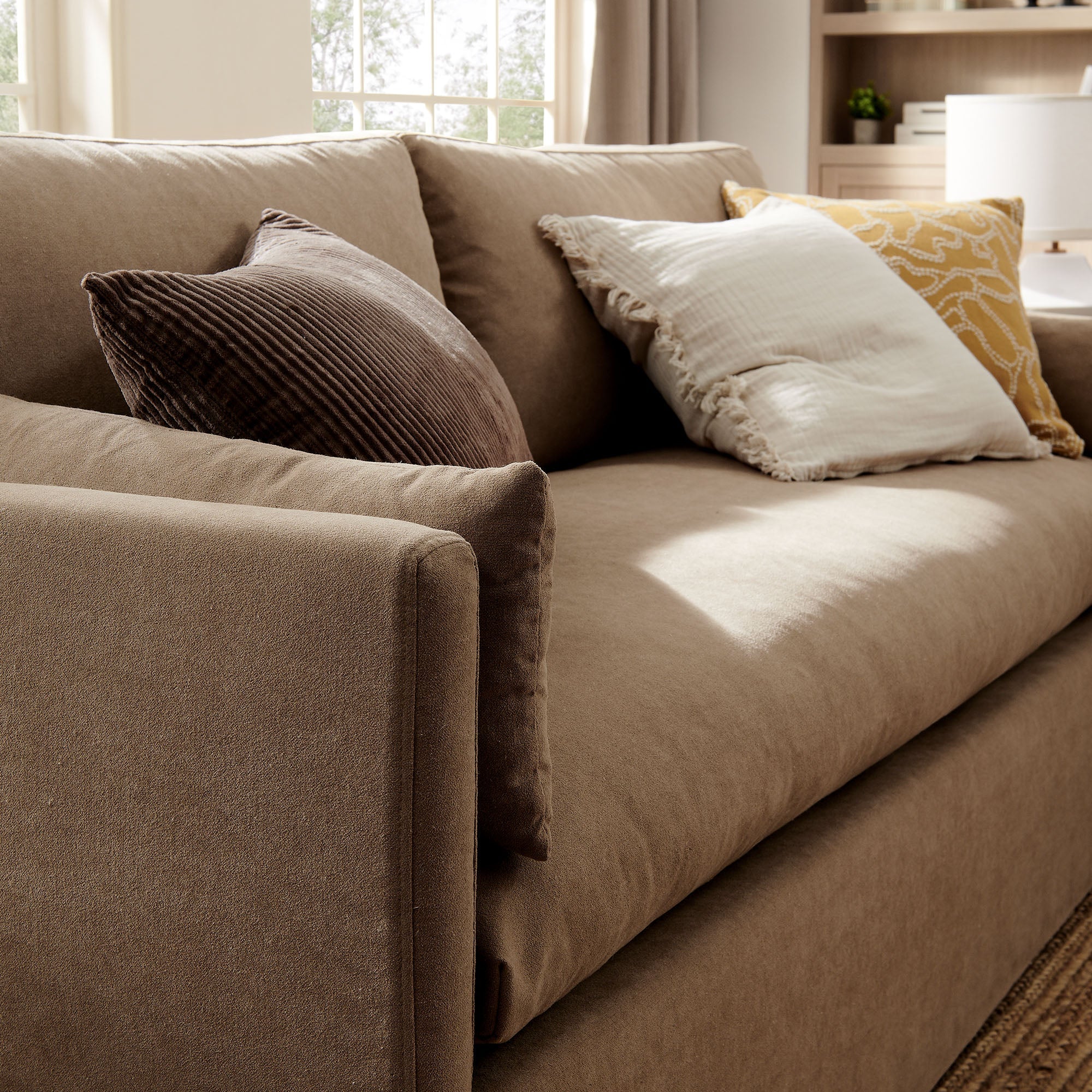 Refined Contemporary Slipcovered Fabric Sofa - Image 12