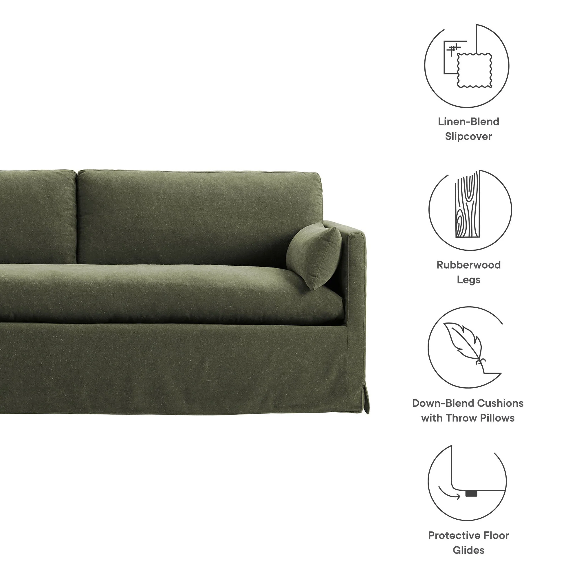 Refined Contemporary Slipcovered Fabric Sofa - Image 23