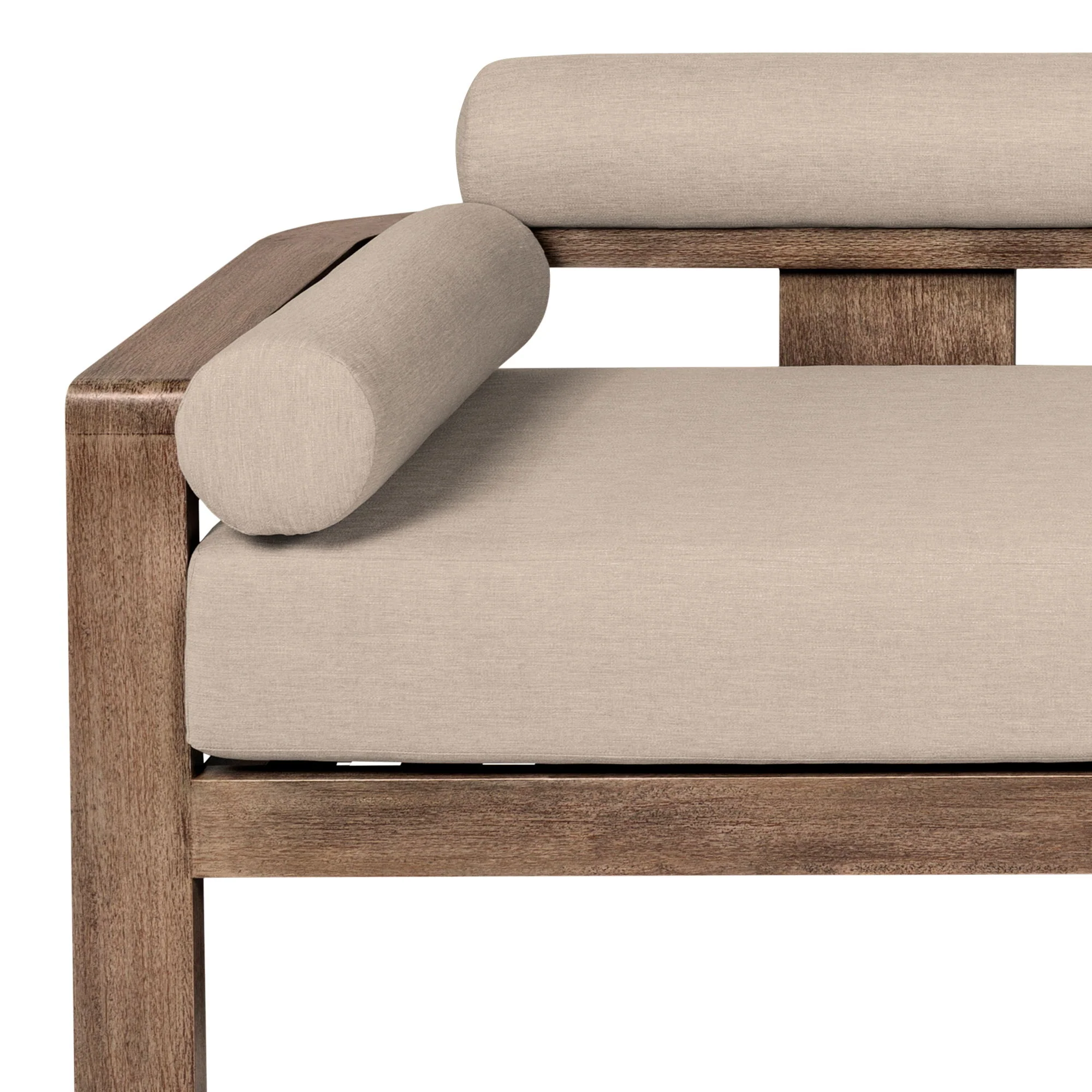 Relic - 4 Piece Outdoor Patio Conversation Set - Weathered Eucalyptus / Taupe - Image 3