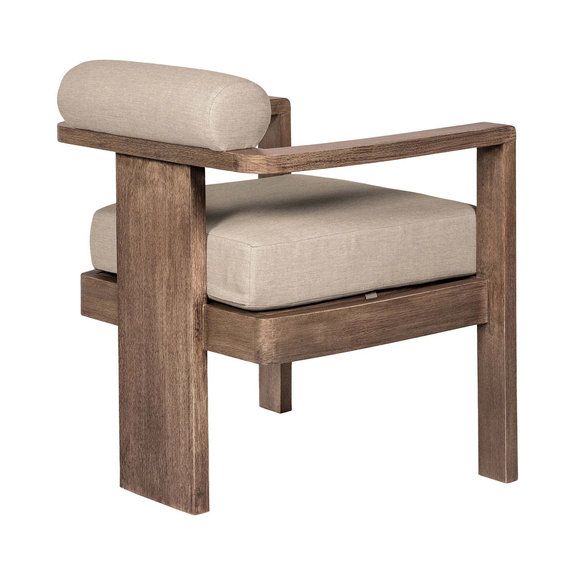 Relic - Outdoor Patio Dining Chair - Weathered Eucalyptus / Taupe - Image 2
