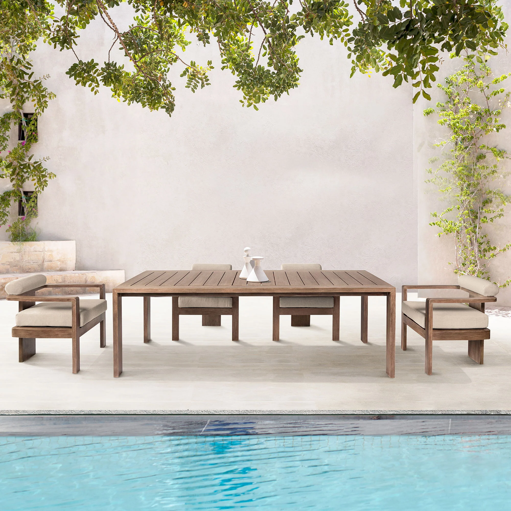 Relic - Outdoor Patio Dining Table - Weathered Eucalyptus - Image 8