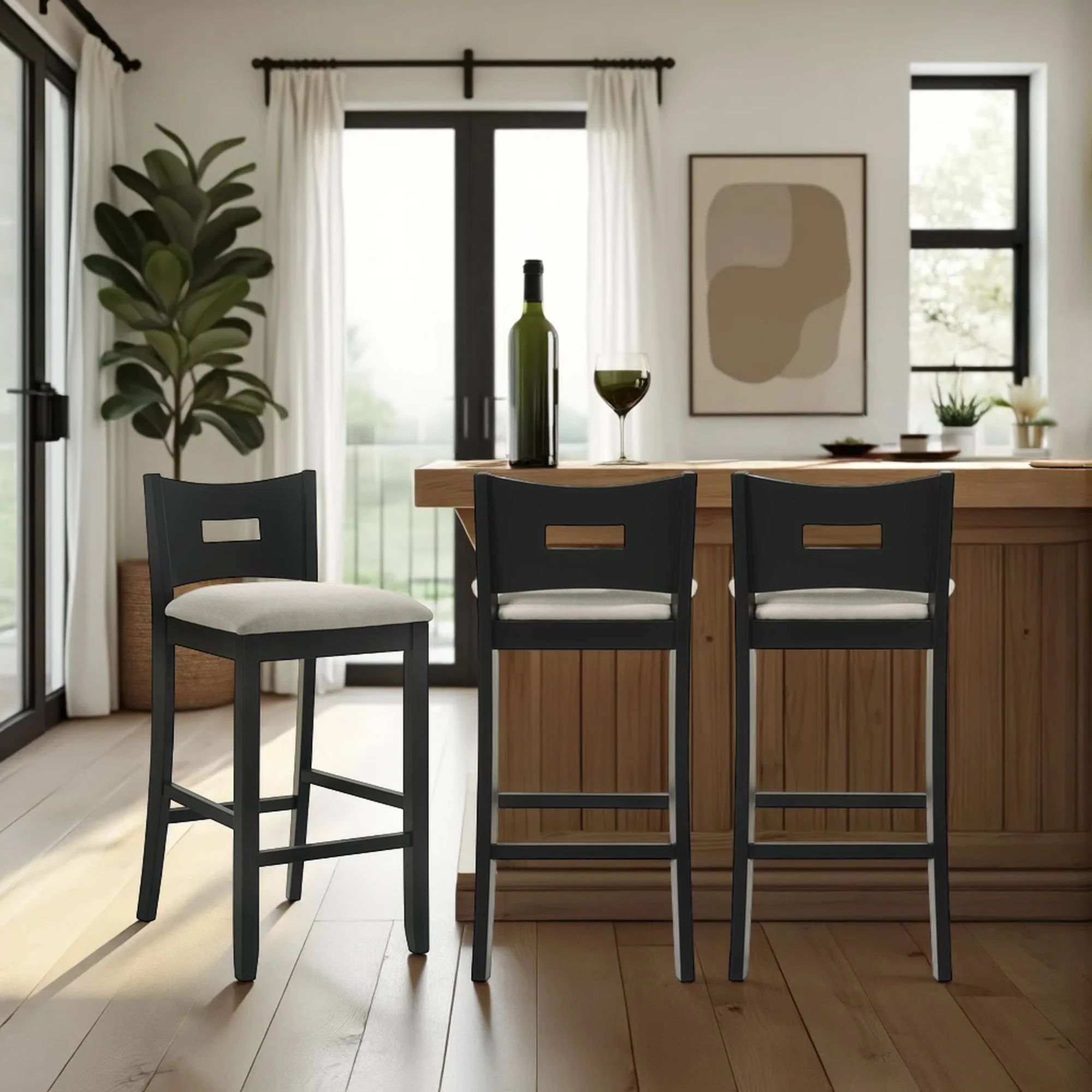 Ren - 30" Bar Height Rubberwood Barstool - Image 14