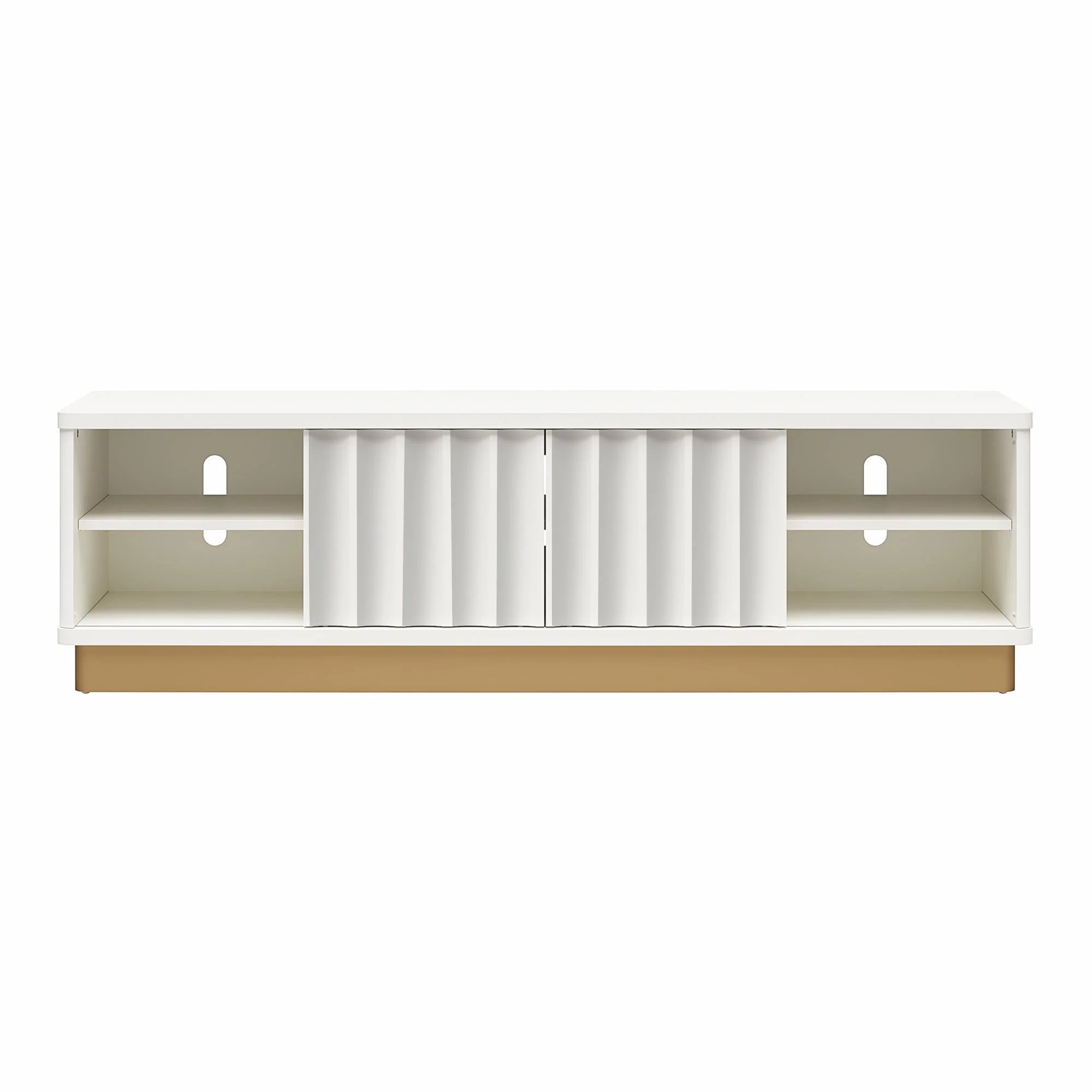 Rene - Scalloped TV Stand For TVs Up To 65" - White - Image 2