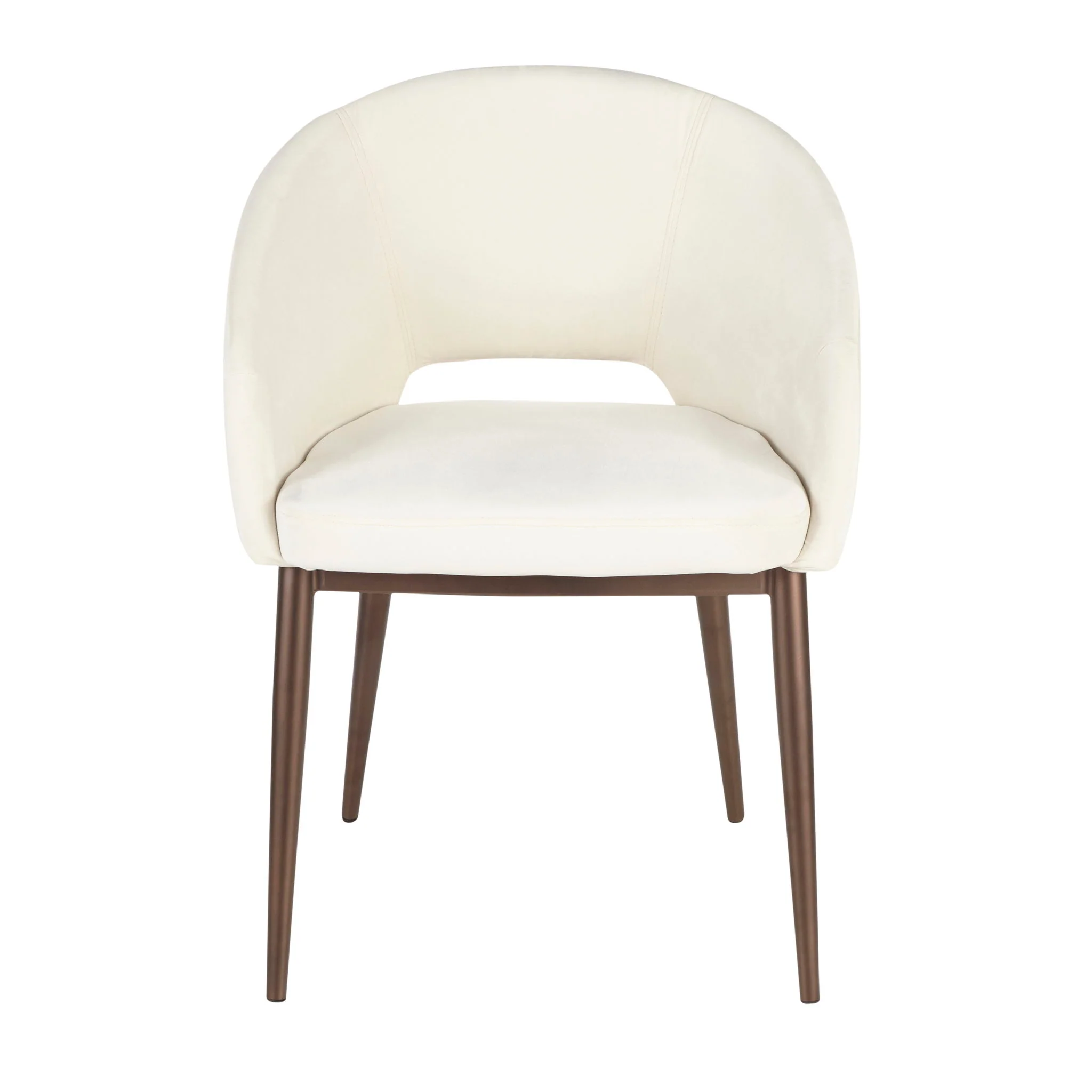 Renee - Contemporary Chair - Cream / Copper - Image 2