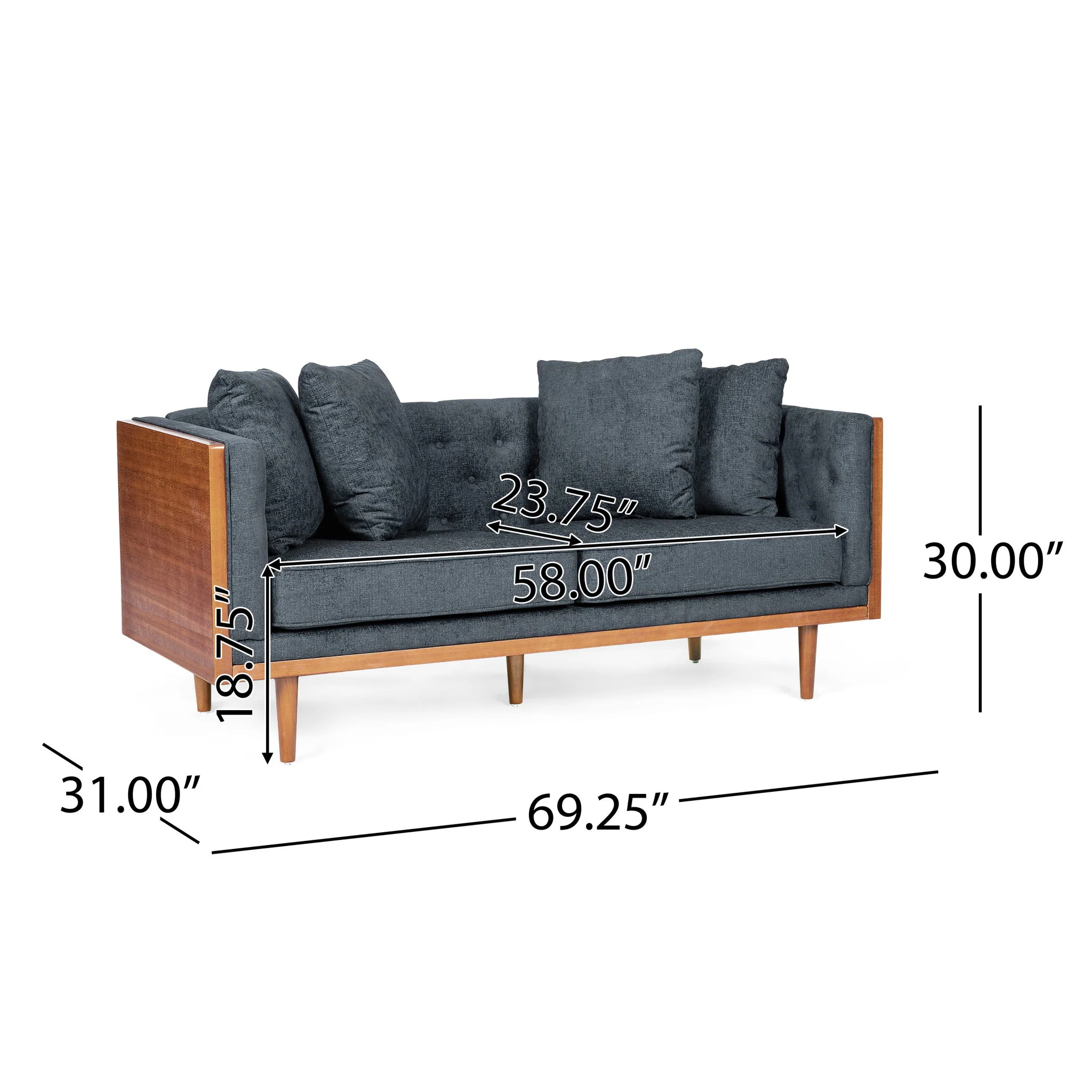 Retro Modern Loveseat With Button Tufted Upholstery - Image 13