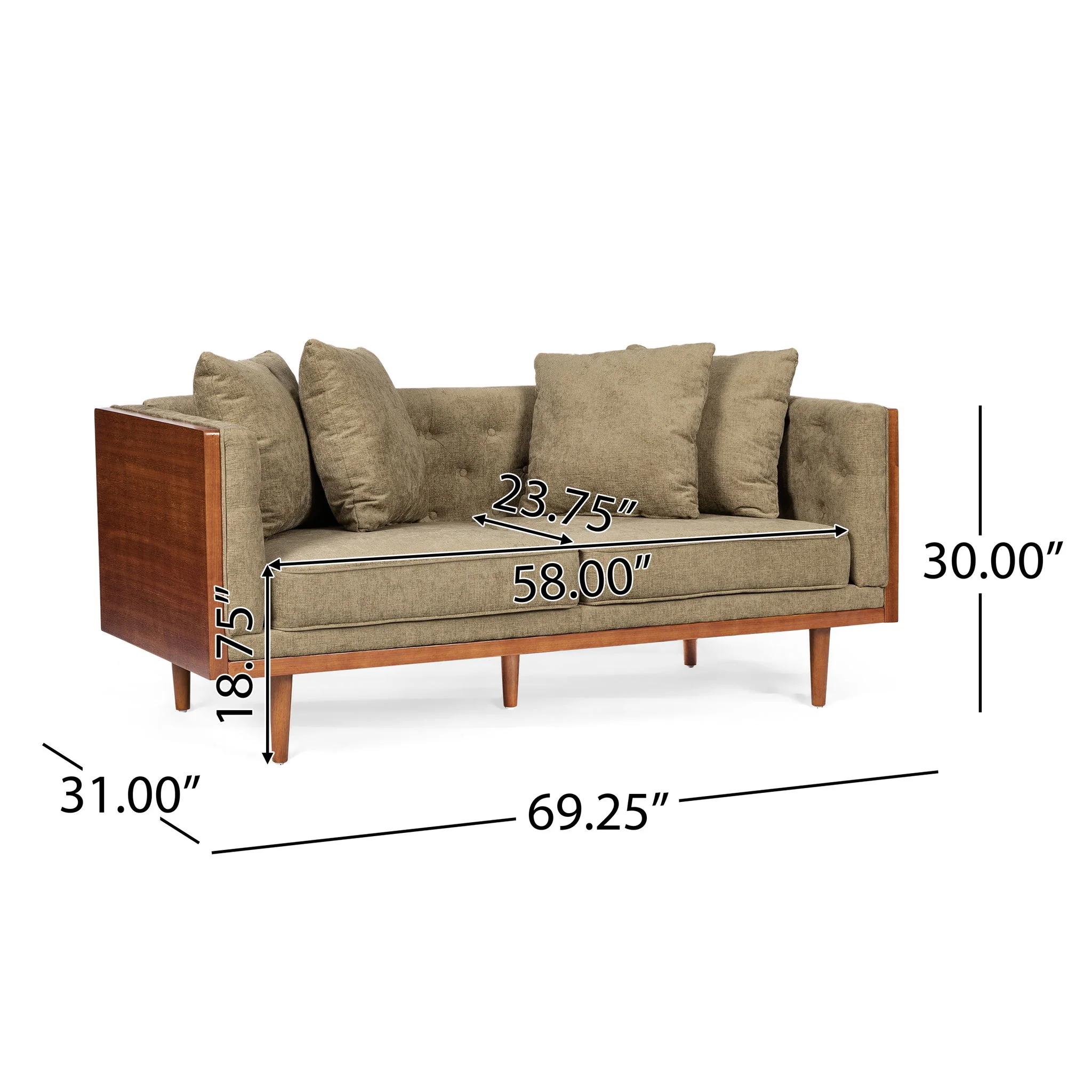 Retro Modern Loveseat With Button Tufted Upholstery - Image 3