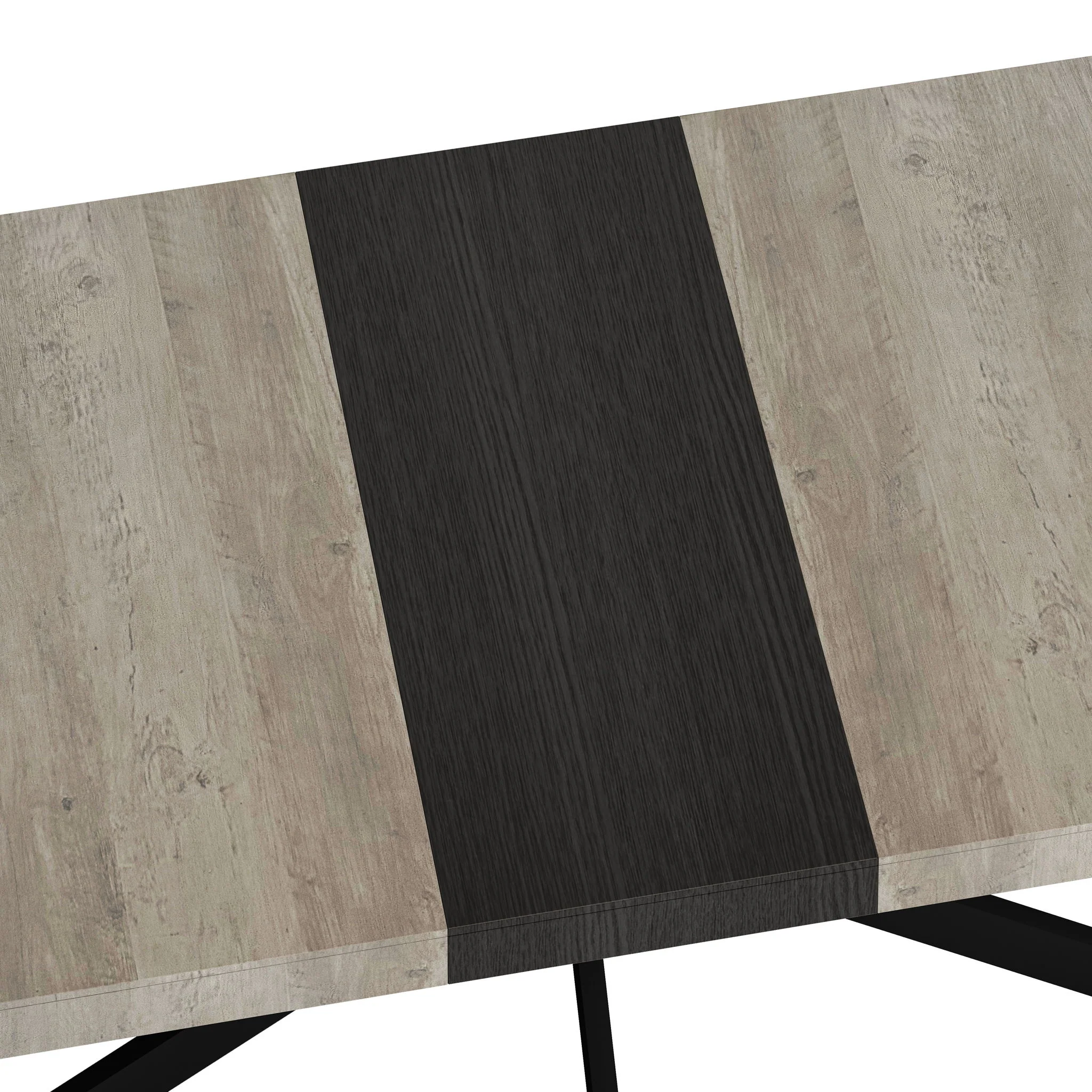 Retro Rectangular Stretch Dining Table With Embossed Center Plate - Image 10