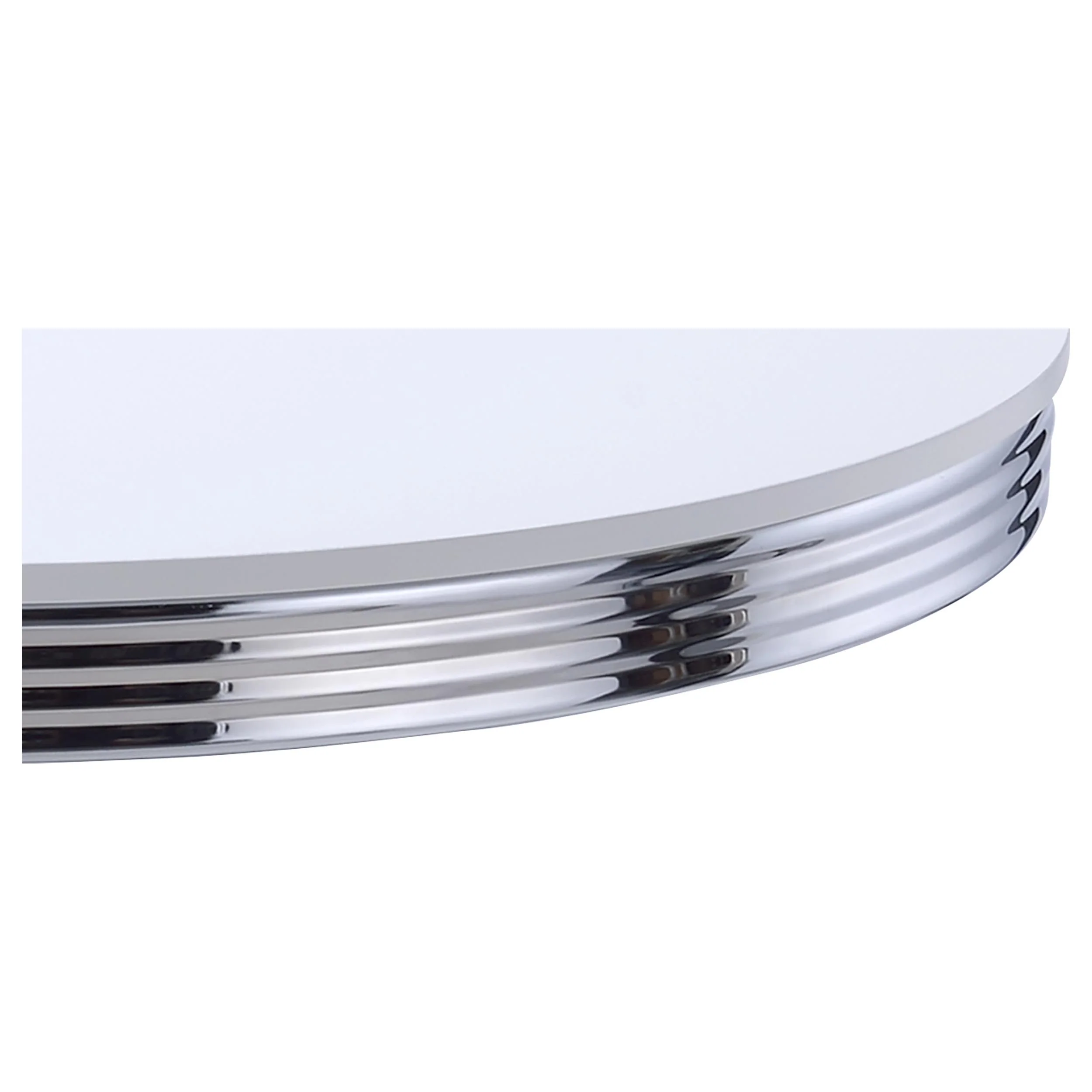 Retro Round 42-Inch Dining Table - White and Chrome - Image 2