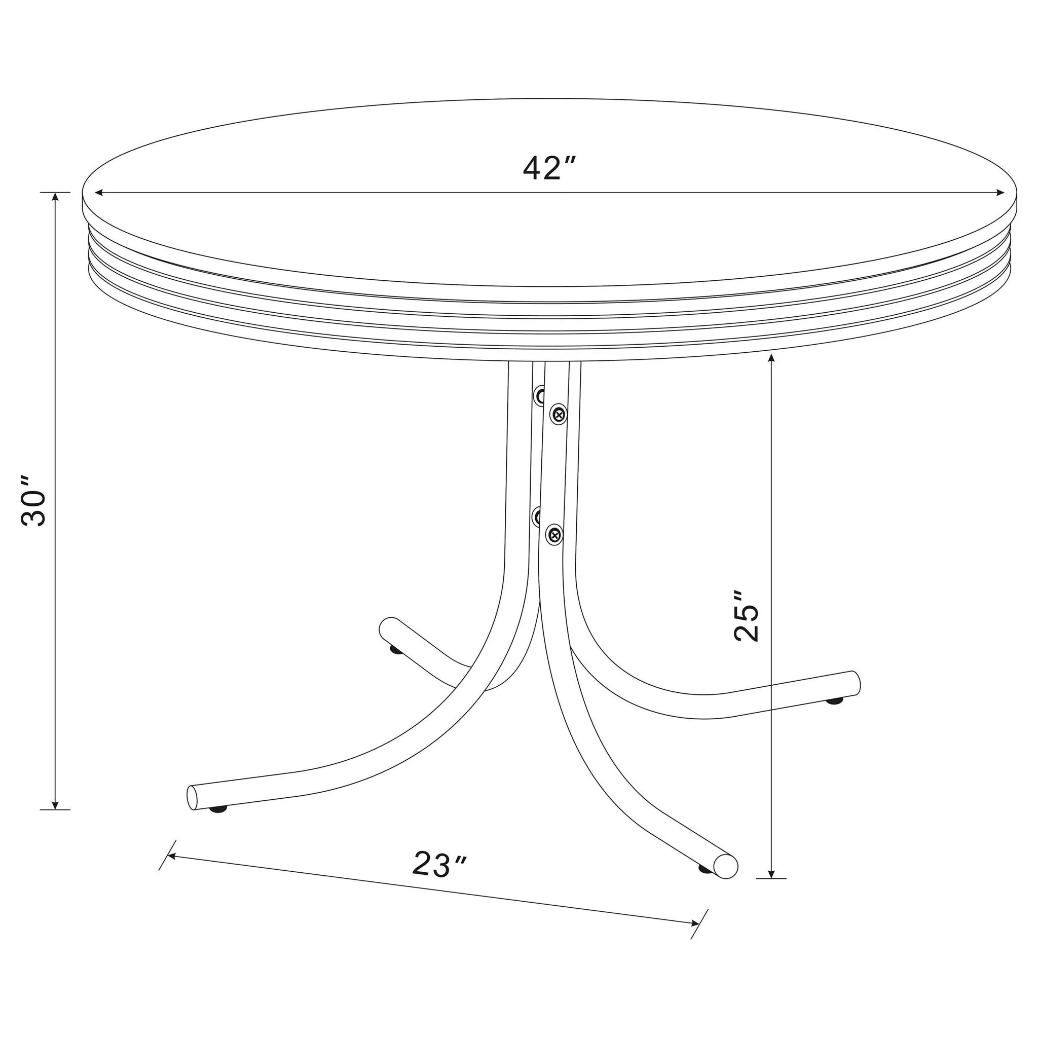 Retro Round Dining Table - White - Image 7