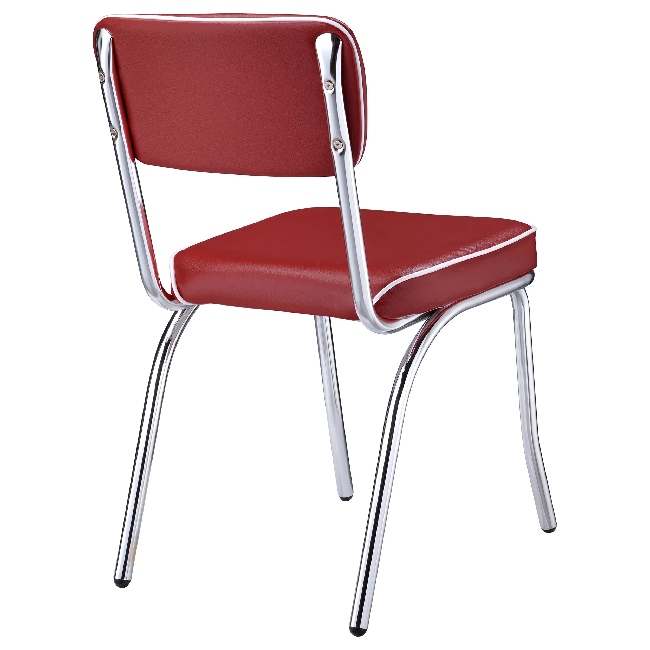 Retro Upholstered Dining Side Chair Red, Set of 2 - Image 8