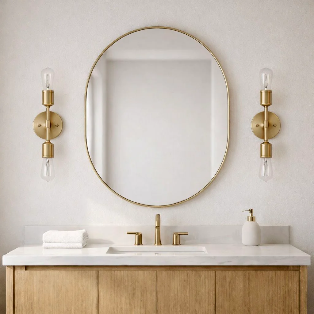 Reverie - Double Lights Bathroom Wall Sconce Over Mirror - Clear / Gold - Image 9