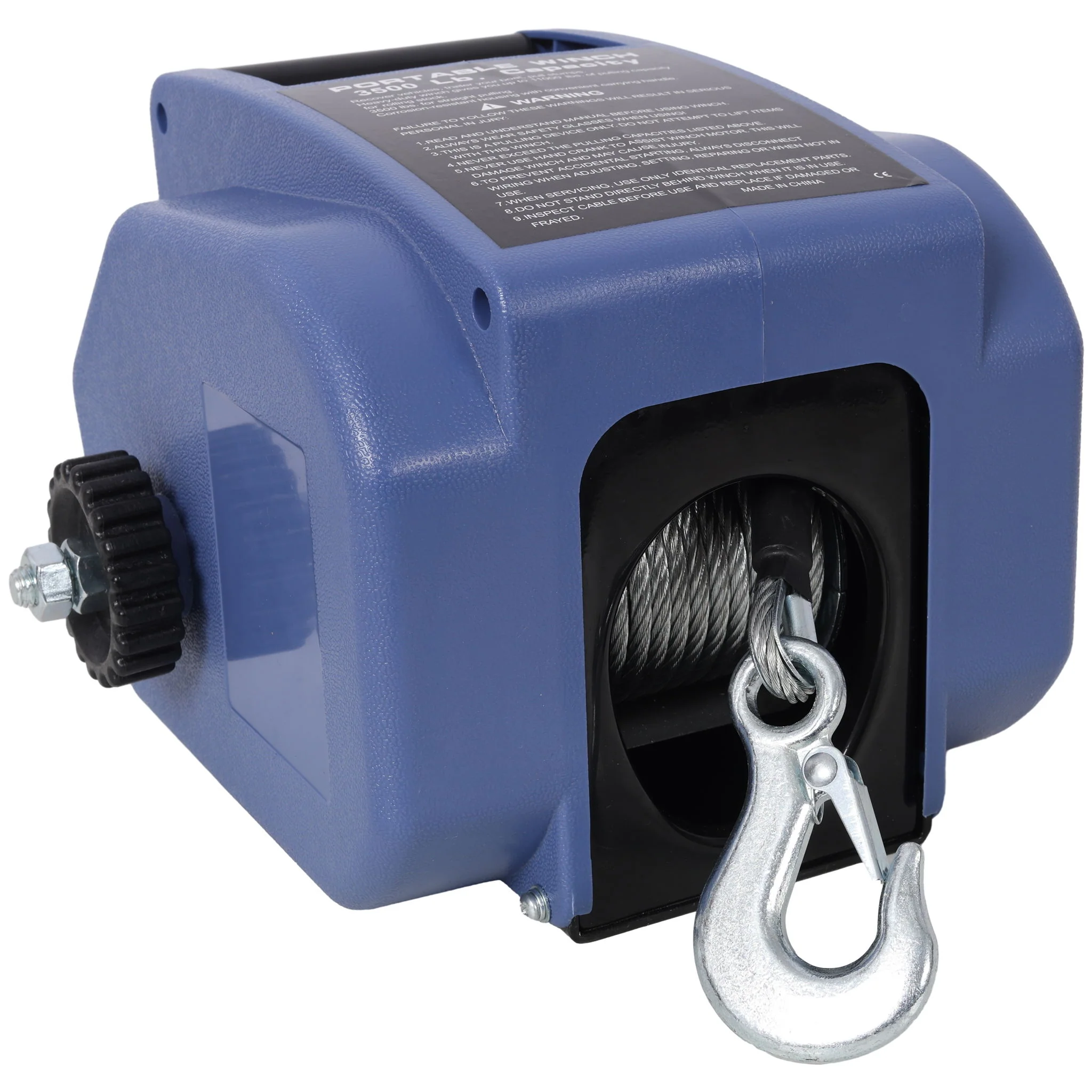 Reversible Electric 12V Trailer Winch For Boats Up To 5000 Lbs, Galvanized Wire Rope Casing - Blue - Image 2