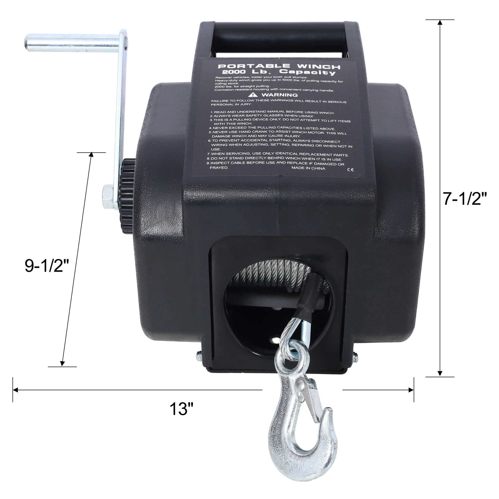 Reversible Electric Trailer Winch For Boats Up To 5000 Lbs With Galvanized Wire Rope And Casing - Black - Image 5
