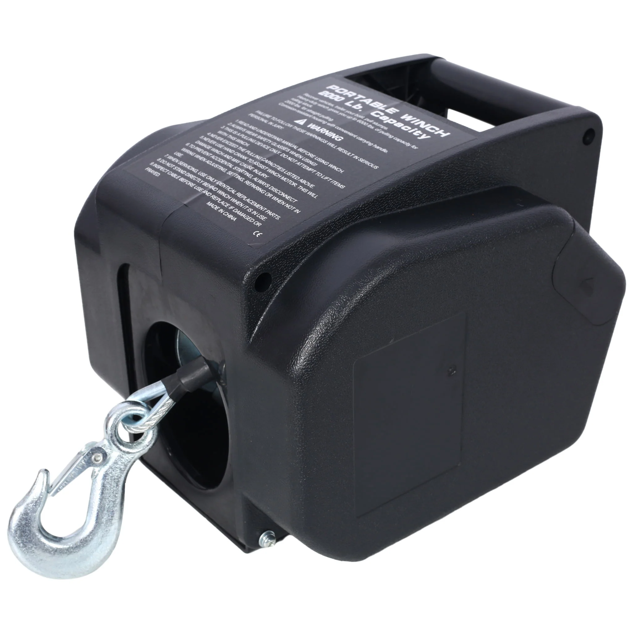 Reversible Electric Trailer Winch For Boats Up To 5000 Lbs With Galvanized Wire Rope And Casing - Black - Image 6