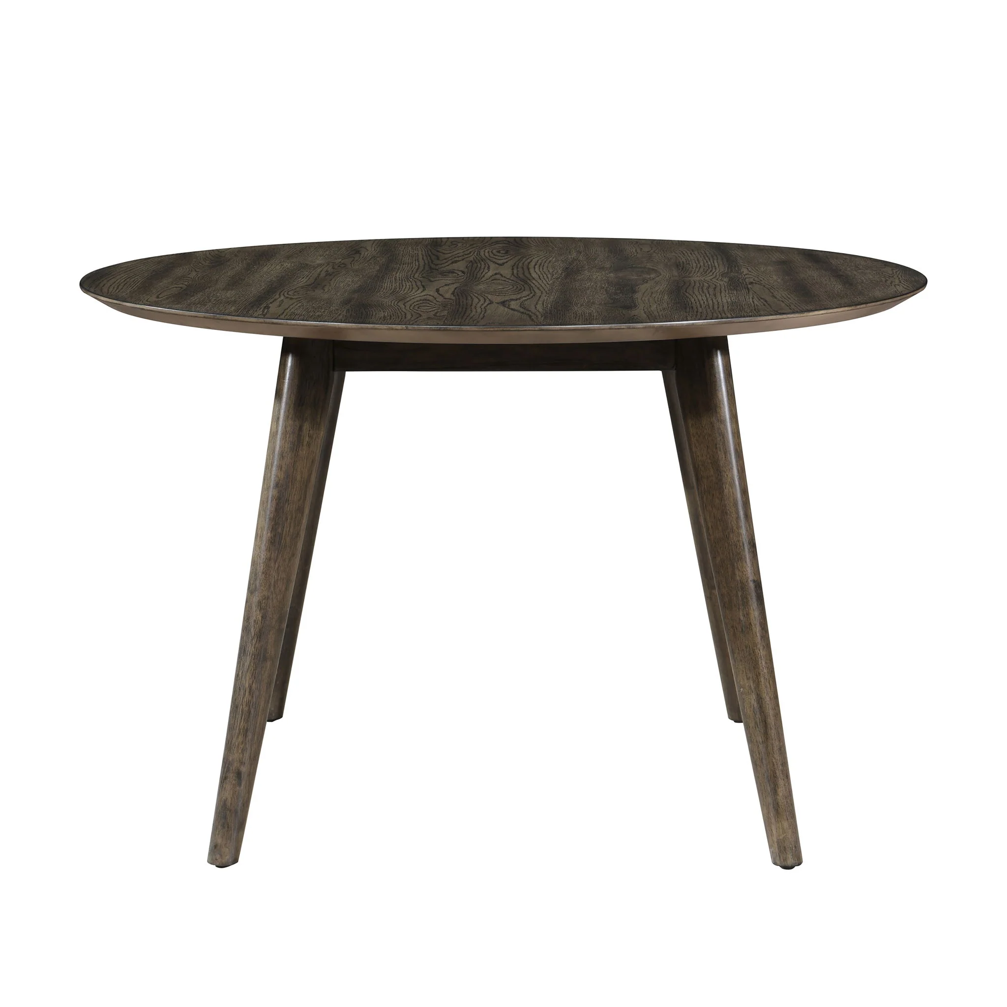 Rex - 48" Round Dining Table & 4 Open Back Chairs - Dark Brown - Image 2