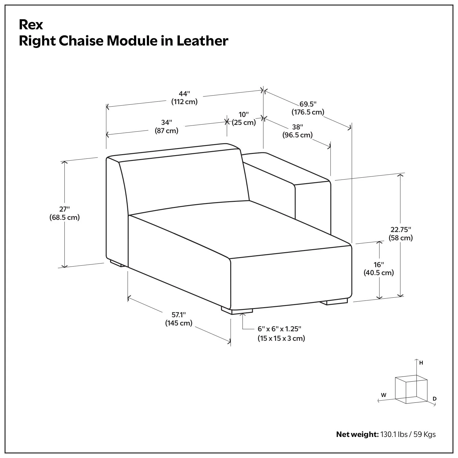 Rex - Chaise Sofa Module - Image 40