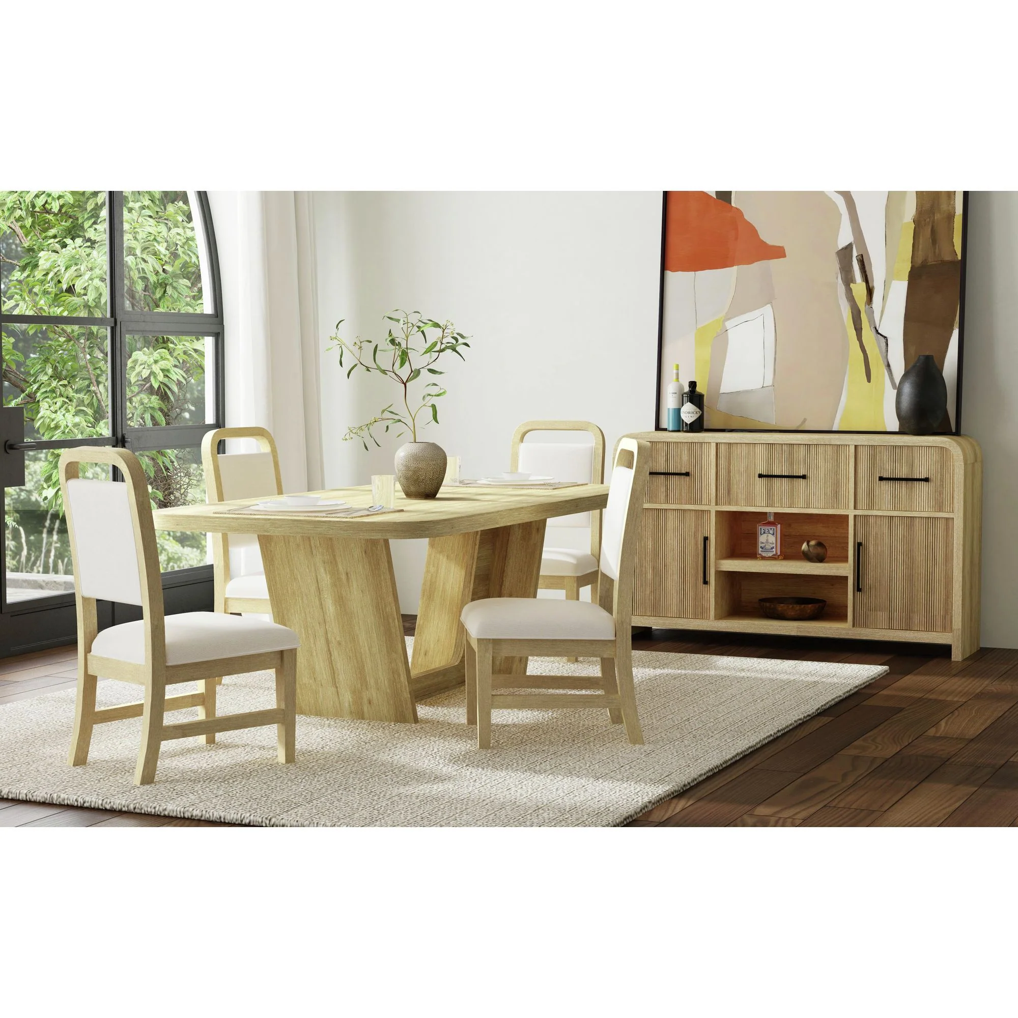 Ridgemont - 5 Piece Standard Height Dining Set (Table And Four Chairs) - Natural - Image 9