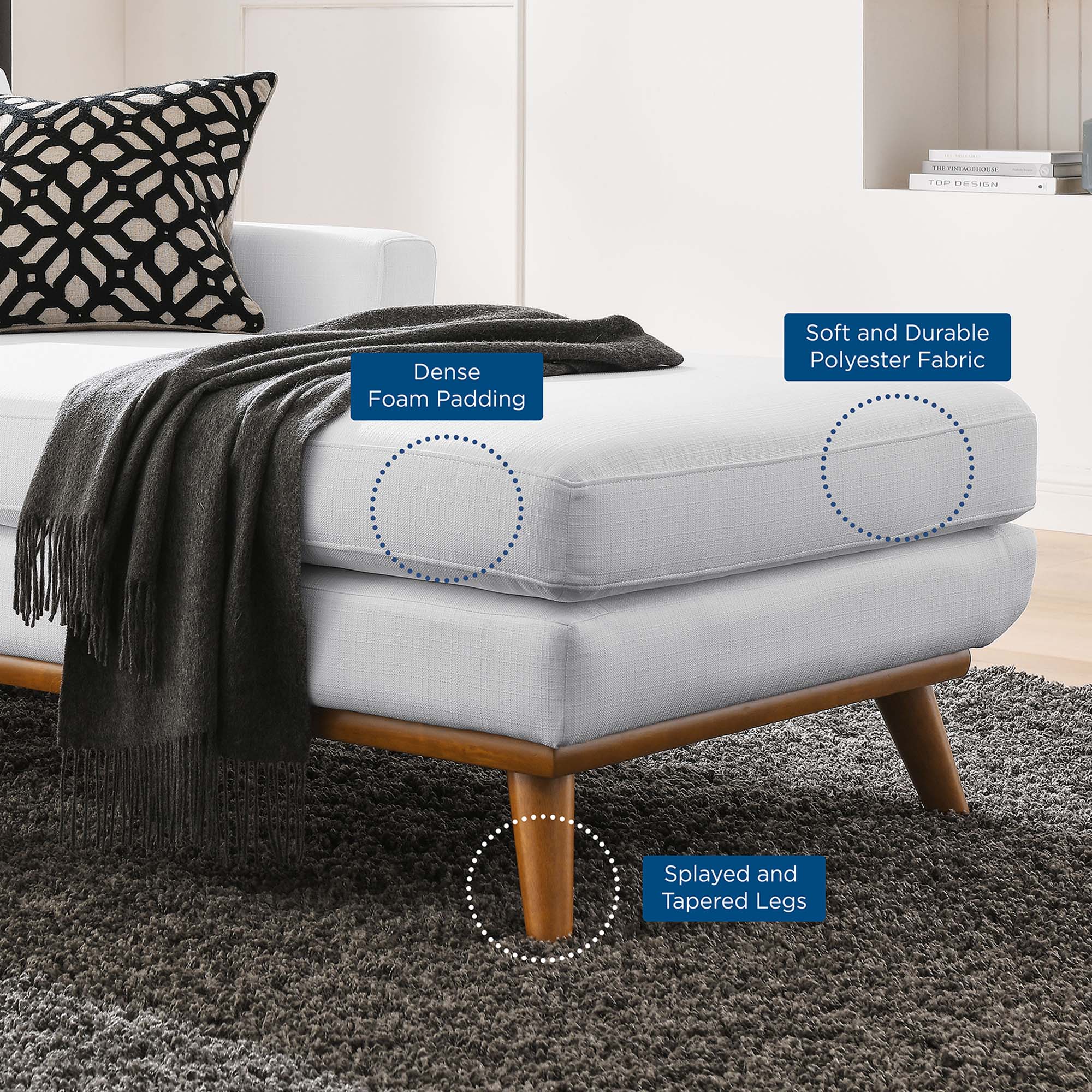 Right-Facing Upholstered Fabric Chaise 70 Inch - Image 14