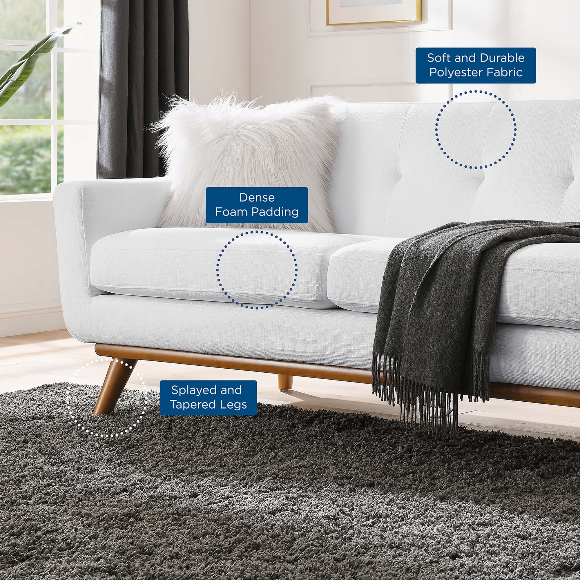 Right-Facing Upholstered Fabric Sectional Sofa - 110 Inch - Image 13