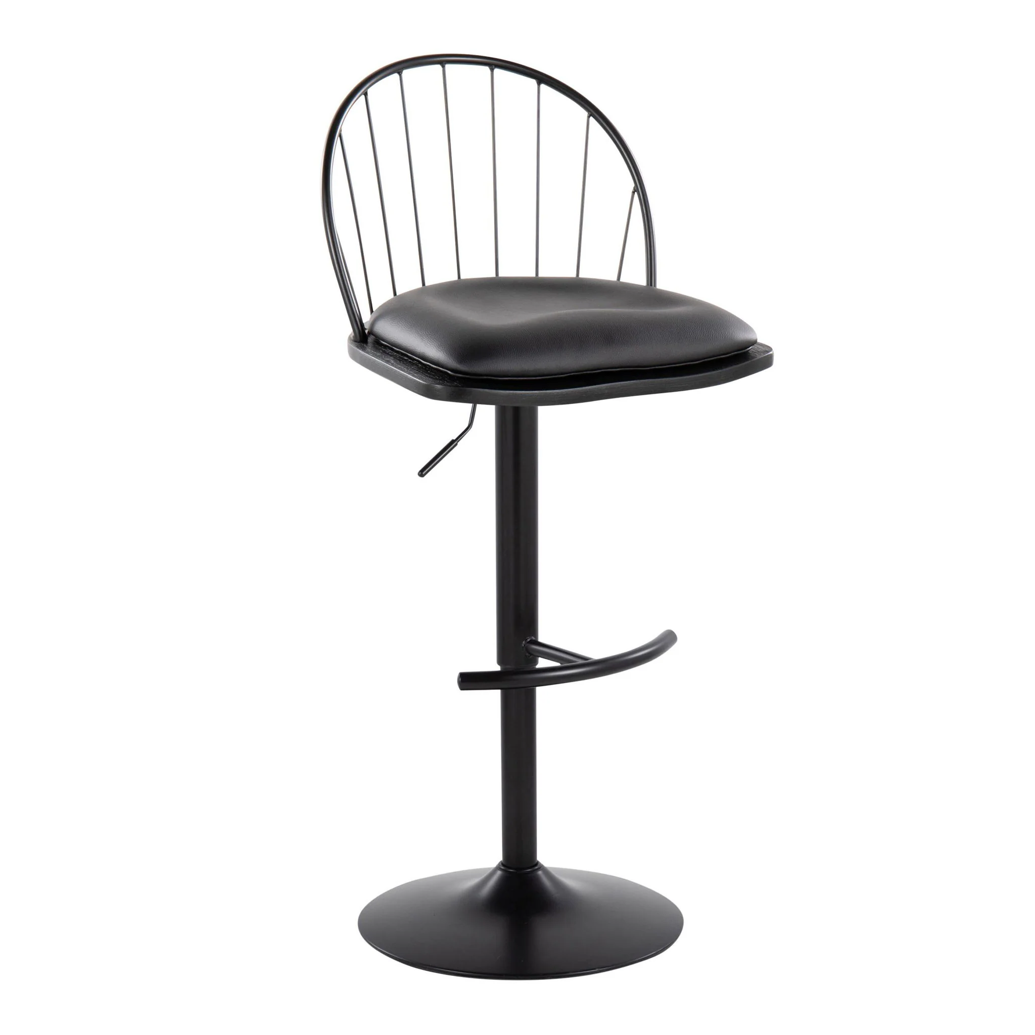 Riley - Farmhouse Adjustable Height Barstool With Swivel With Rounded T Footrest (Set of 2) - Image 6