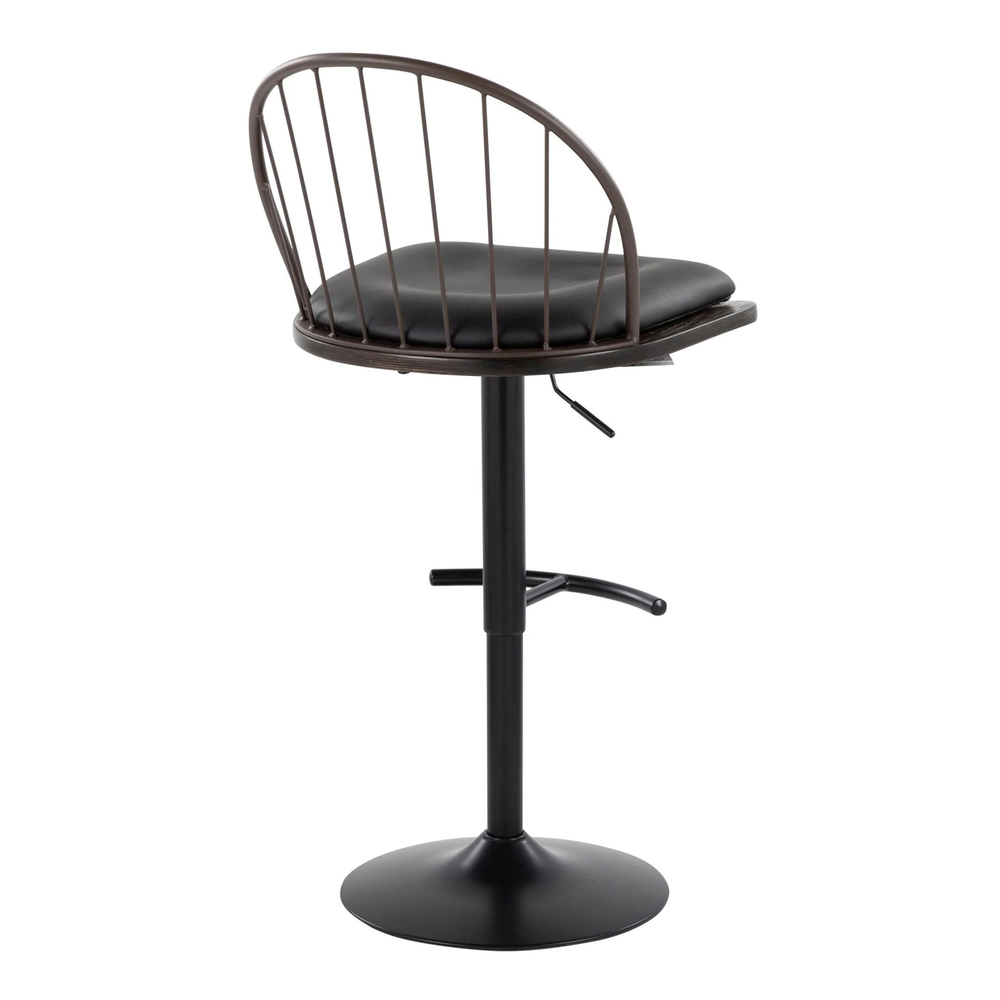 Riley - Farmhouse Adjustable Height Barstool With Swivel With Rounded T Footrest (Set of 2) - Image 8