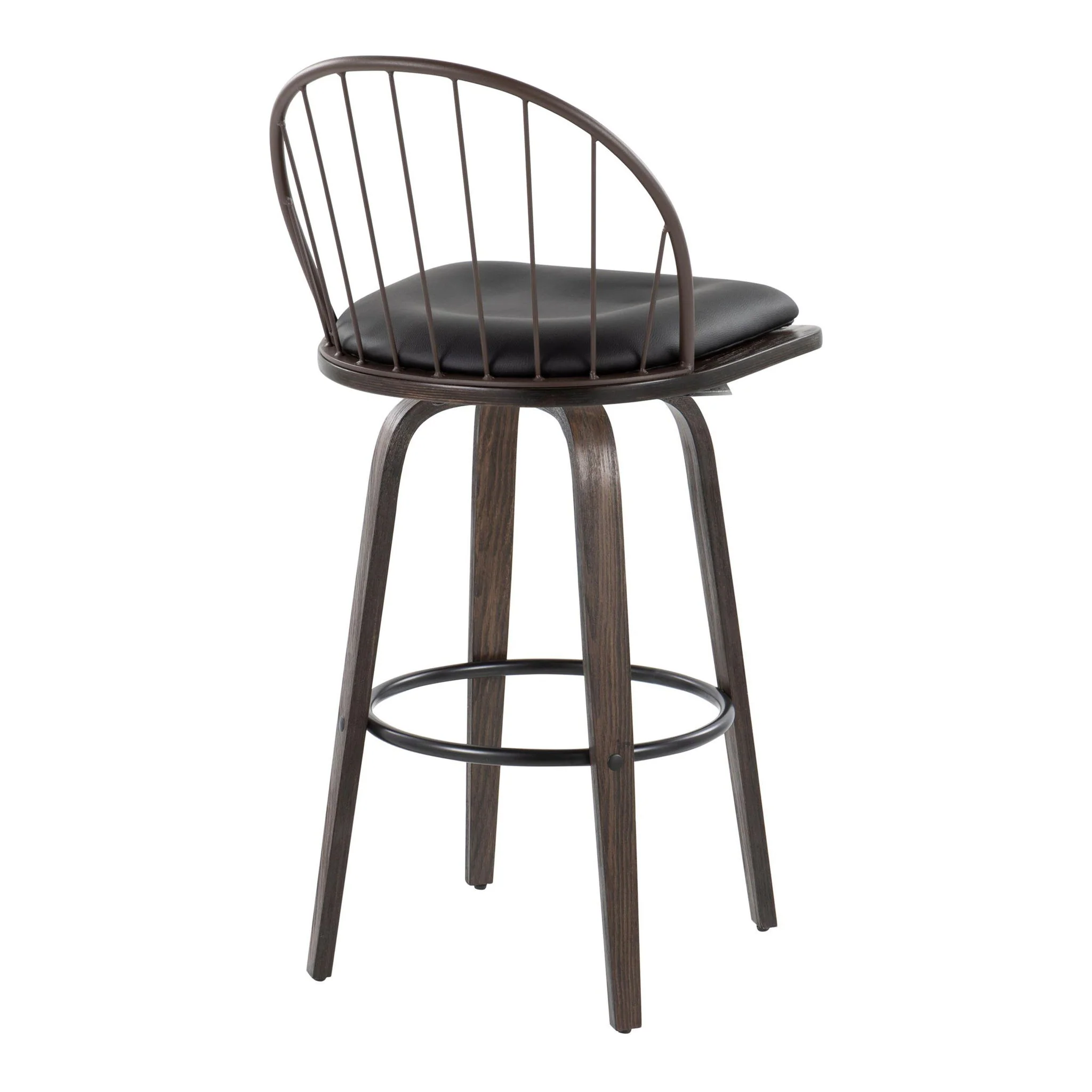 Riley - Industrial / Urban Fixed Height Barstool With Swivel With Removable Cushion (Set of 2) - Image 6