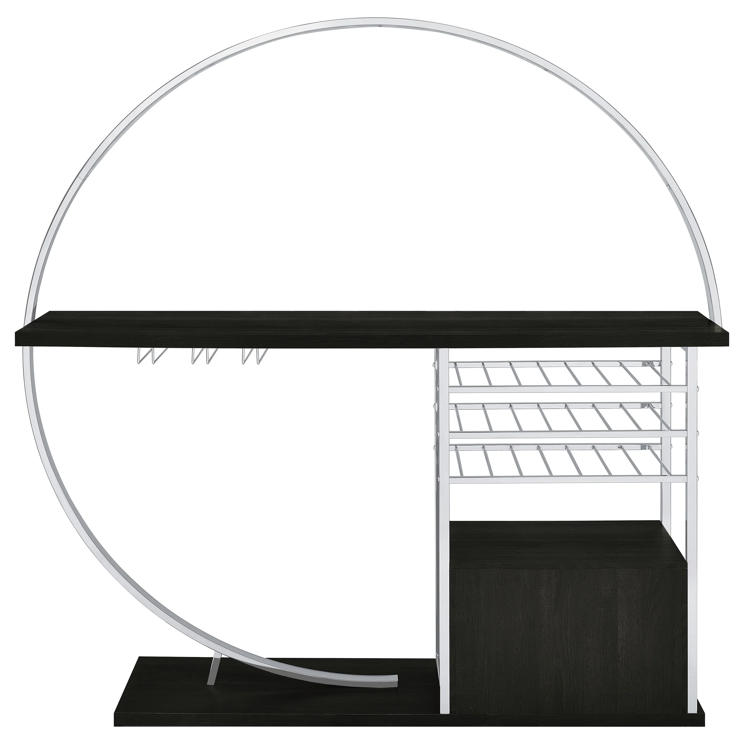 Risley 2-Door Circular LED Wine Cabinet Dark Charcoal - Image 13