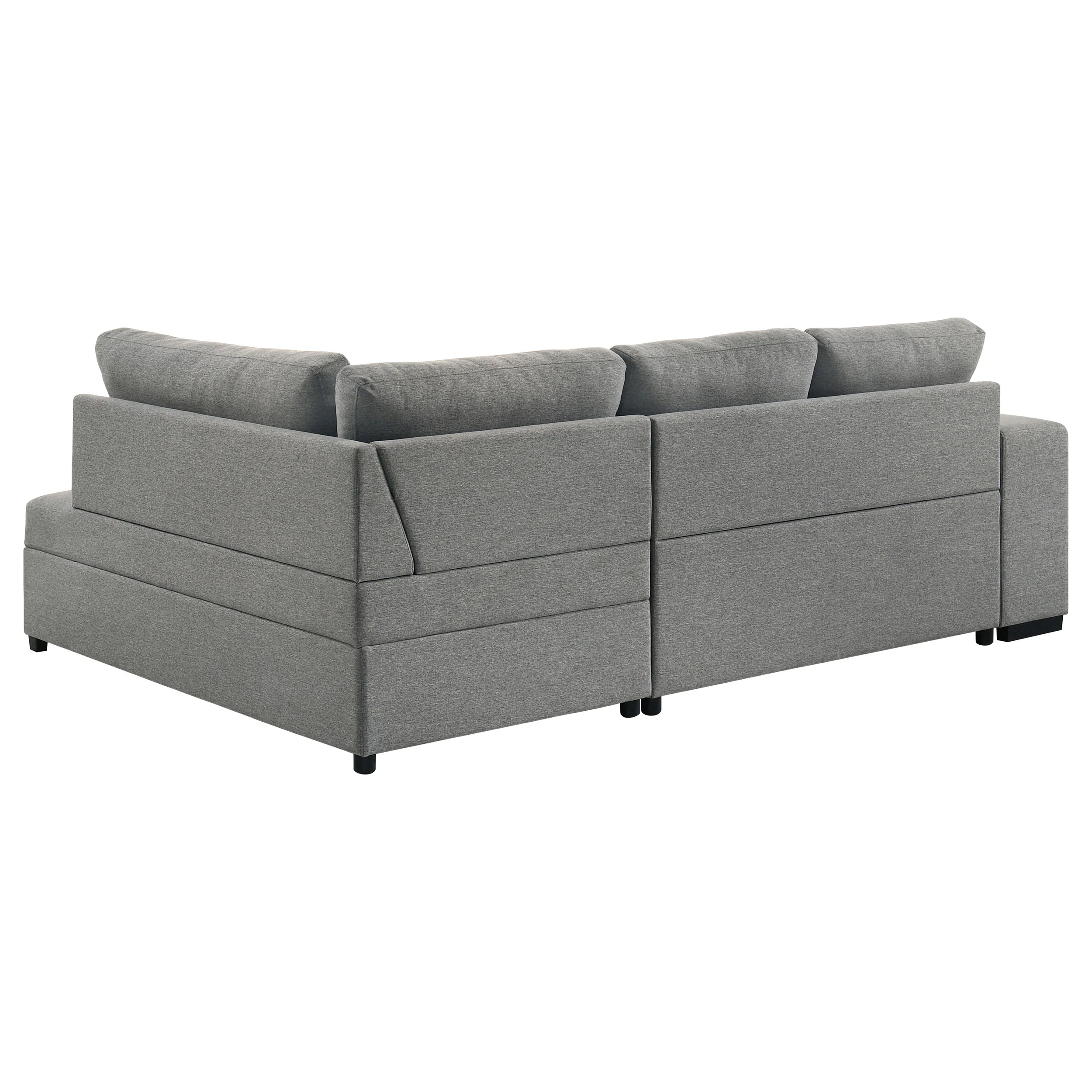 Roanne Grey Fabric Upholstered Sleeper Sectional Sofa - Image 11
