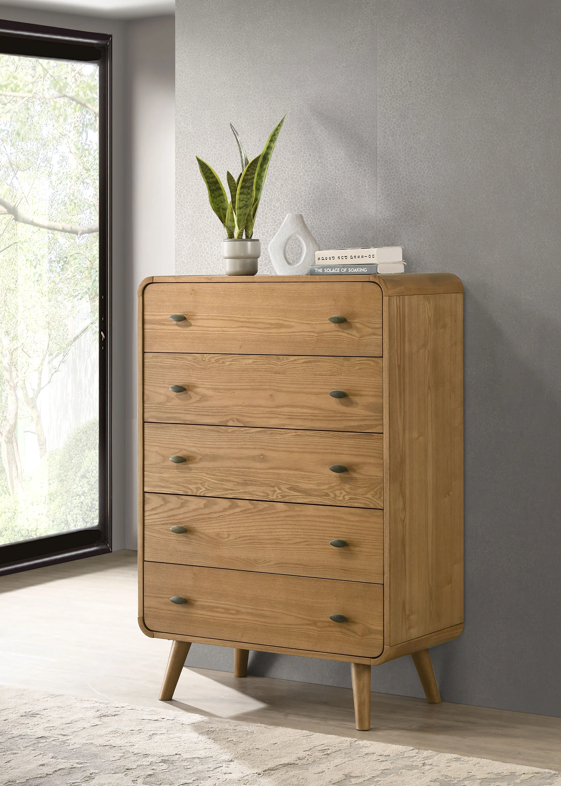 Robyn 5-Drawer Chest of Drawers - Light Ash - Image 5