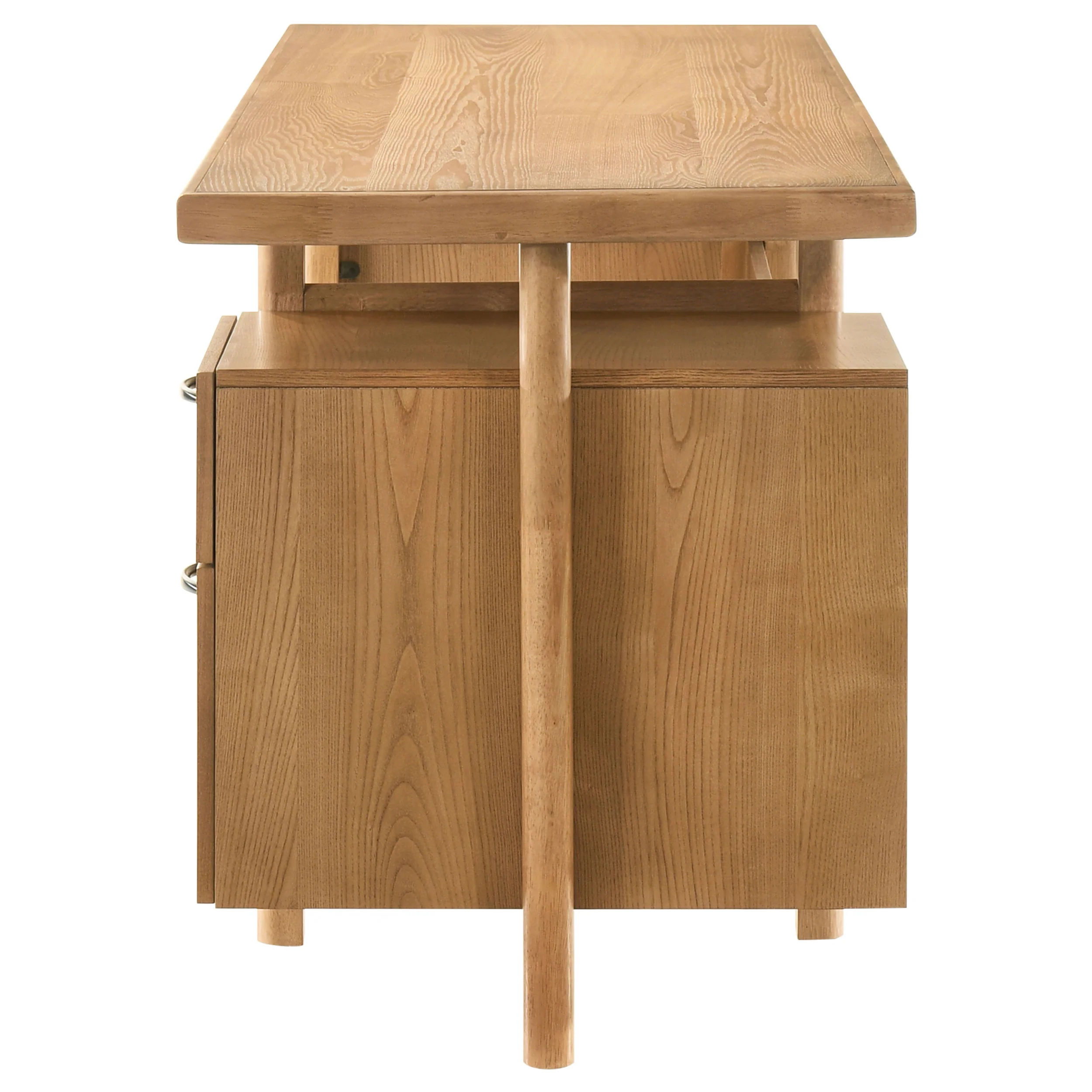 Roldan 69-Inch 4-Drawer Computer Desk Light Ash - Image 4