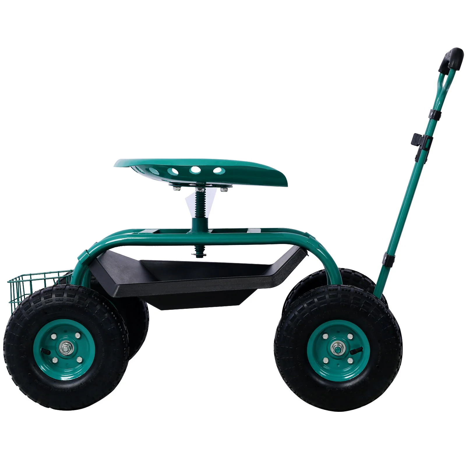 Rolling Garden Scooter Cart Seat With Wheels, 360 Swivel Seat, Tool Tray - Image 24