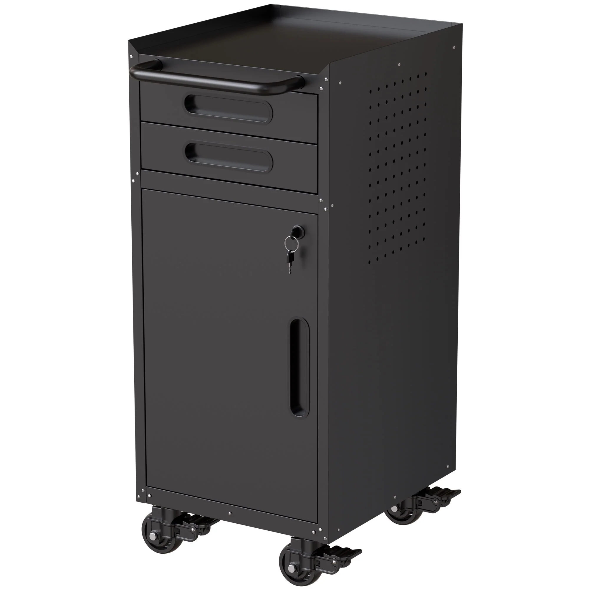 Rolling Tool Cabinet Heavy Duty Garage Storage With Lockable Doors & Drawers - Image 3