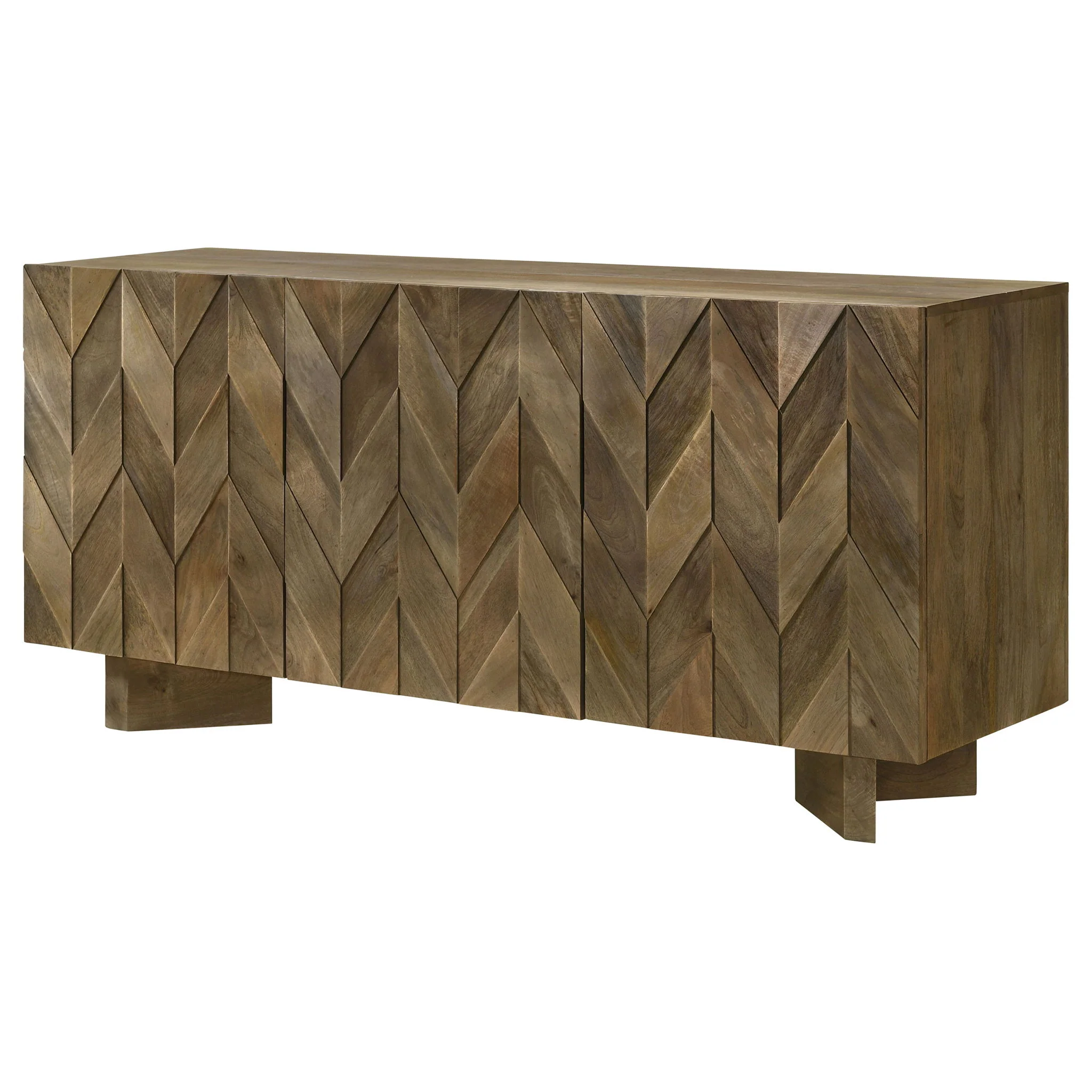 Roman - 3 Door Server With Chevron Design - Brown - Image 9