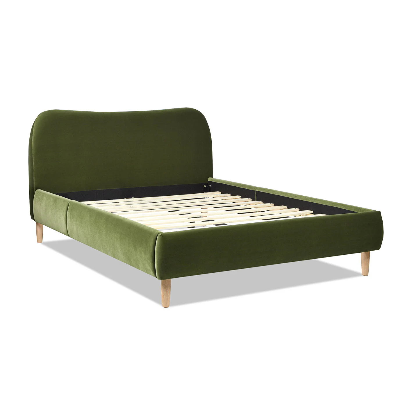 Roman - Curved Headboard Upholstered Platform Bed - Image 39