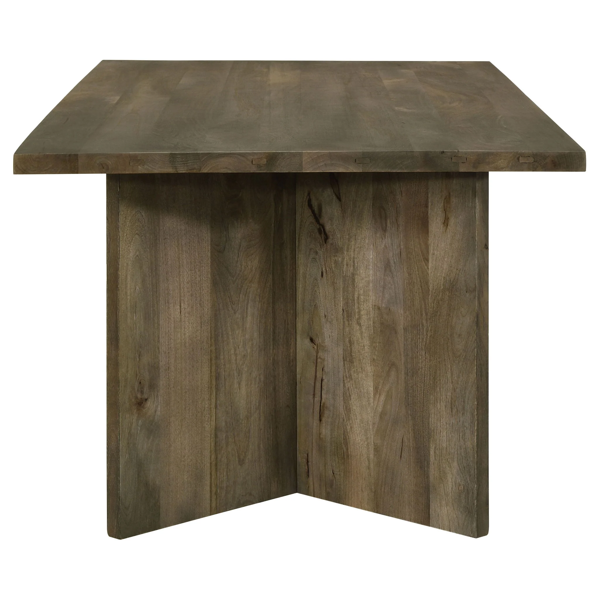 Roman - Rectangular Double V Leg Dining Table - Brown - Image 4