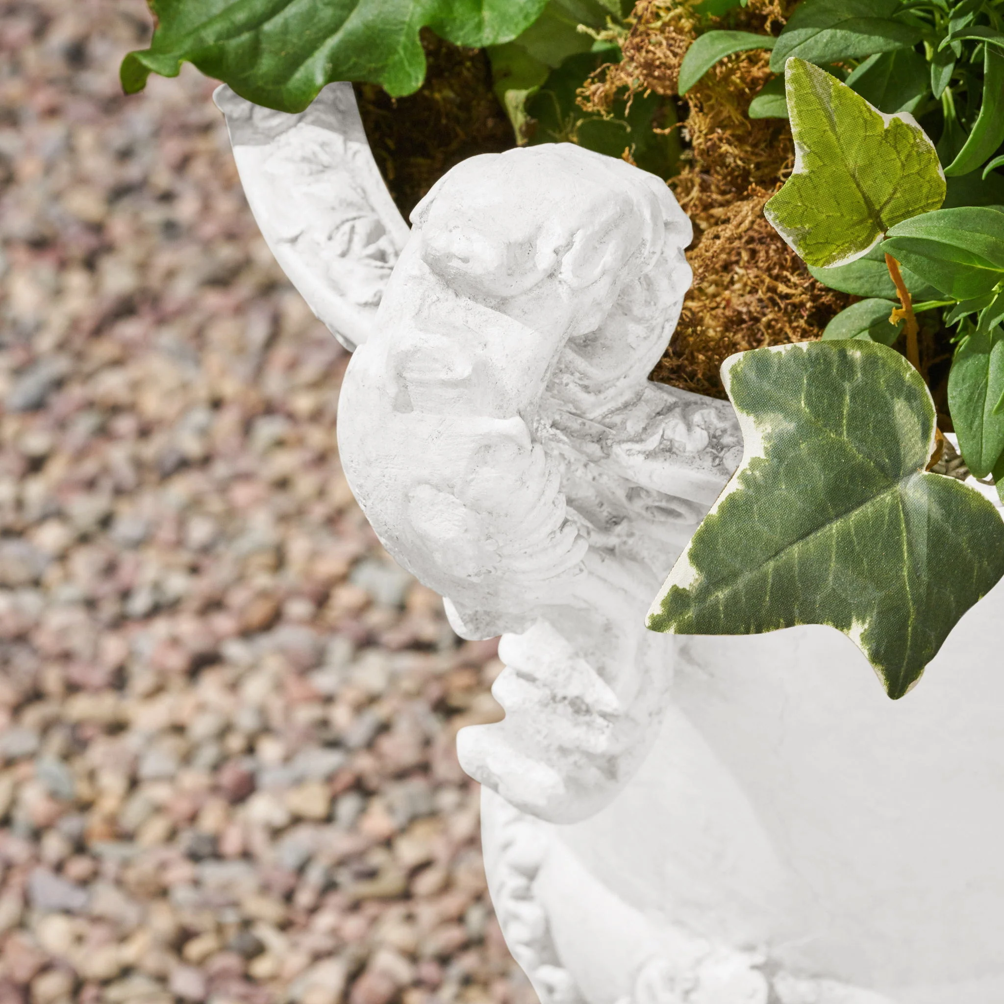 Roman Style Garden Urn Planter - Antique White - Image 2